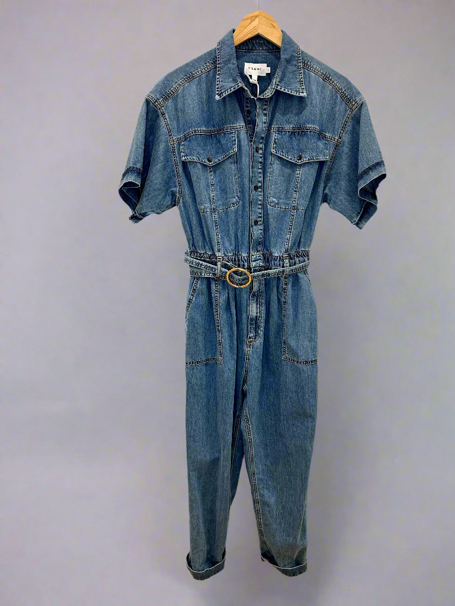 FRAME Arie Denim Jumpsuit / M
