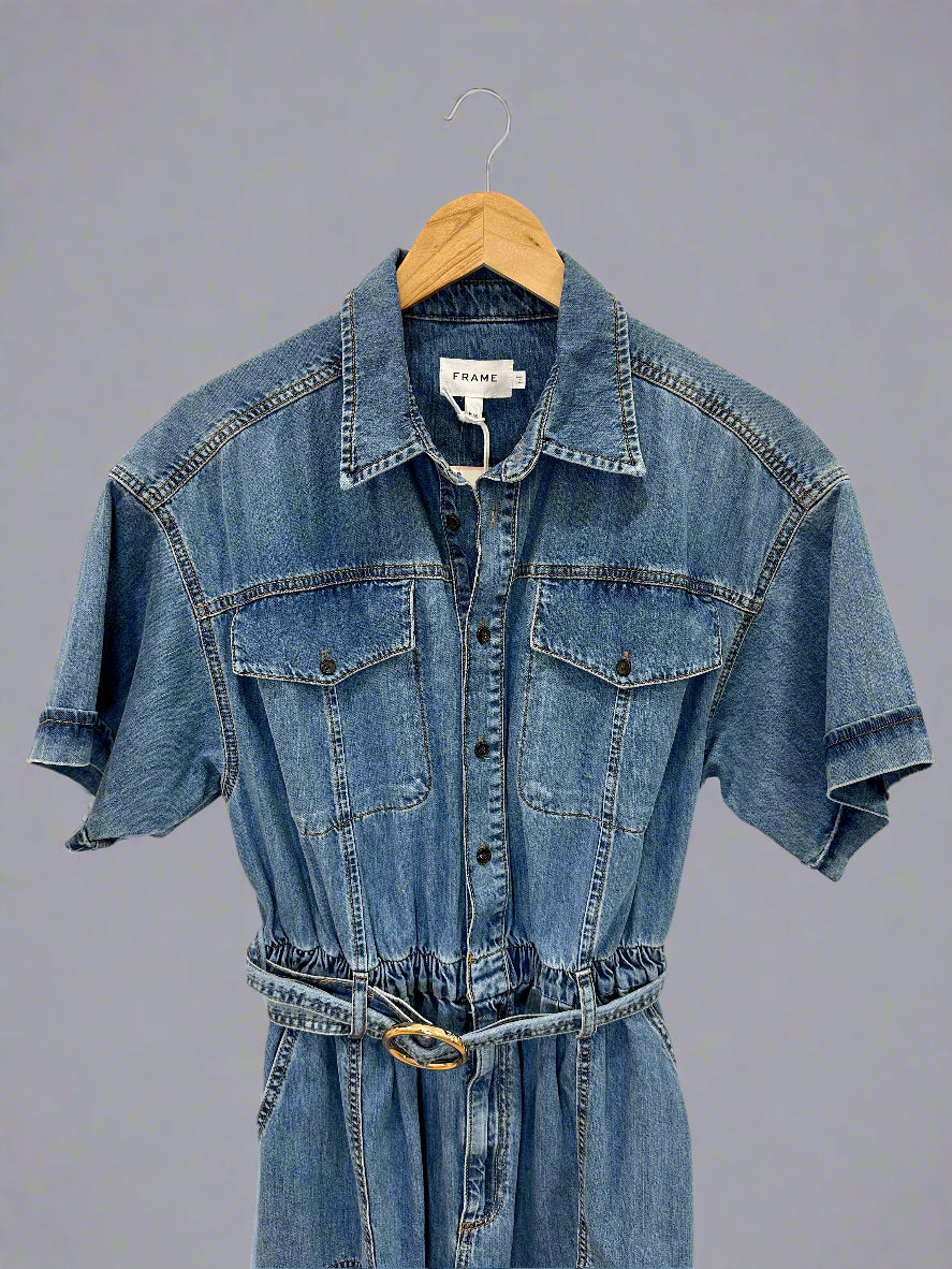 FRAME Arie Denim Jumpsuit / M
