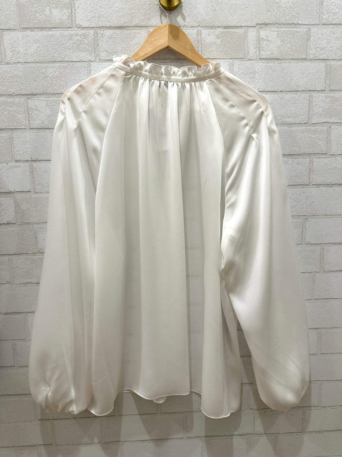 LAFAYETTE 148 LS Blouse with frills around the collar / XXL