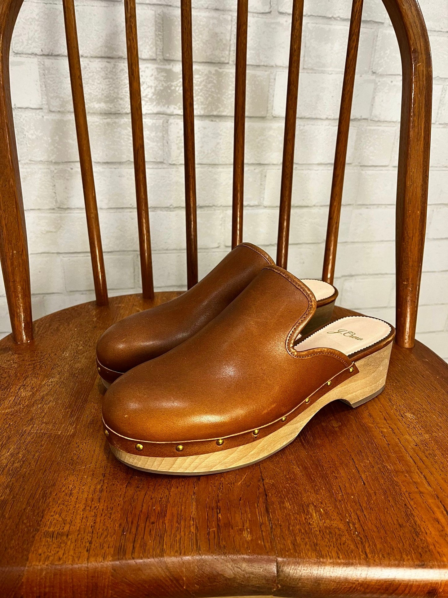 J CREW leather Clogs / US7.5-EU38