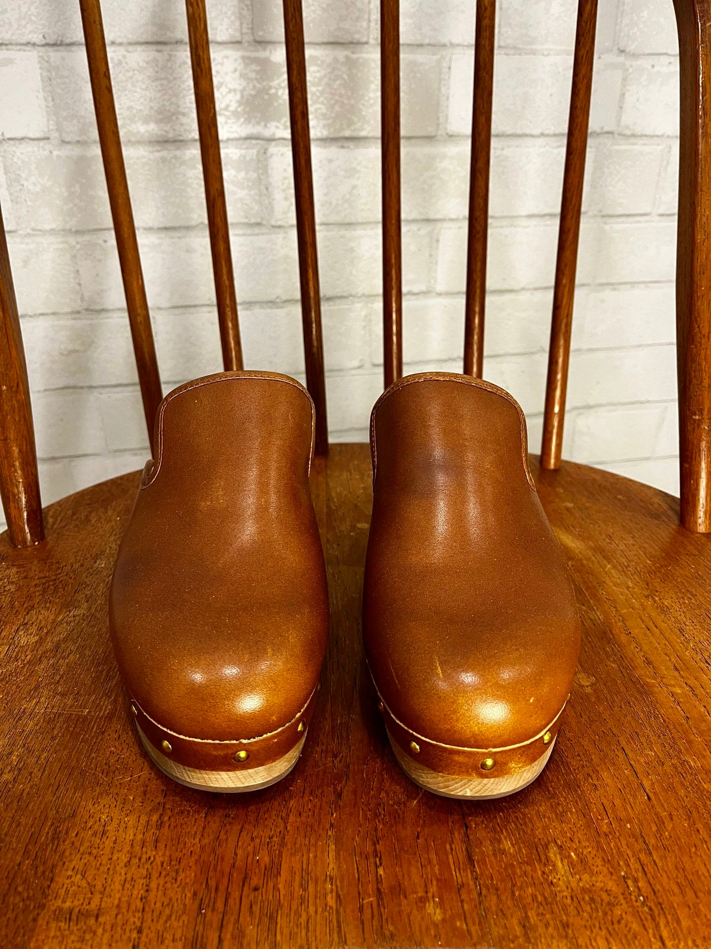 J CREW leather Clogs / US7.5-EU38