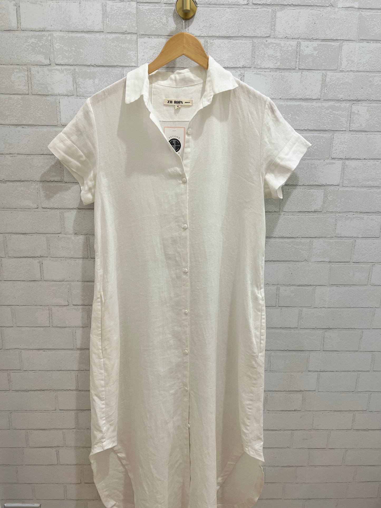 ZII ROPA Linen maxi shirt ss dress/ S