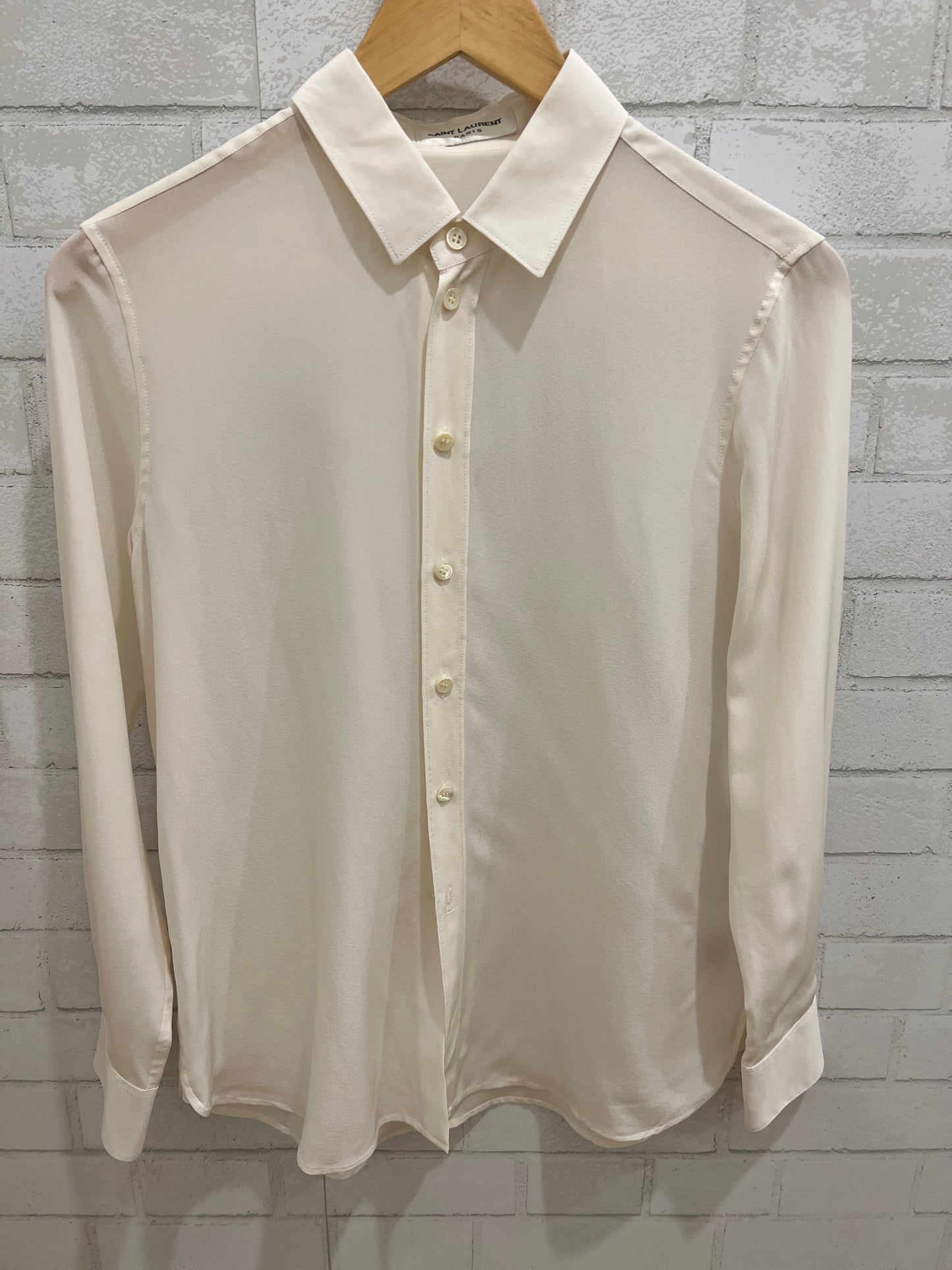 SAINT LAURENT Silk ls shirt/ M-40
