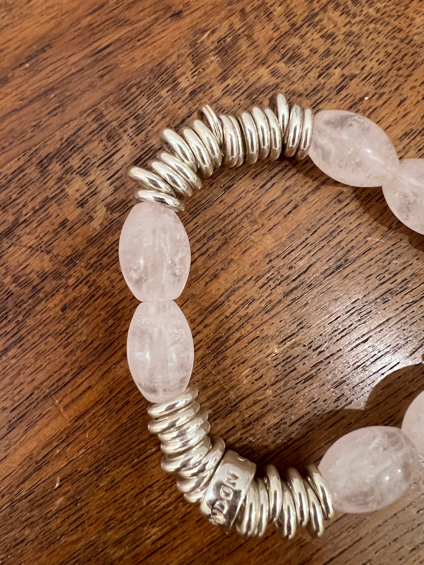 LINKS Of LONDON silver and pink stone bracelet