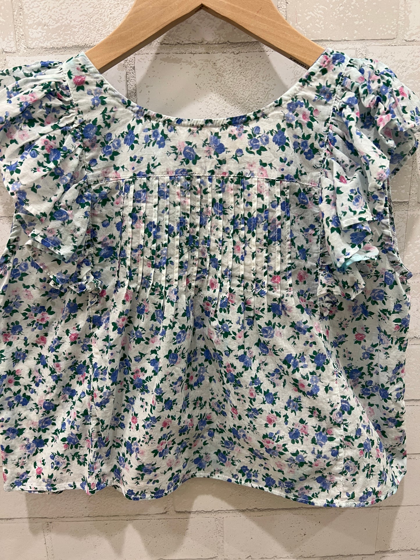 LOVE SHACK FANCY ss blouse flowers/ 10Y