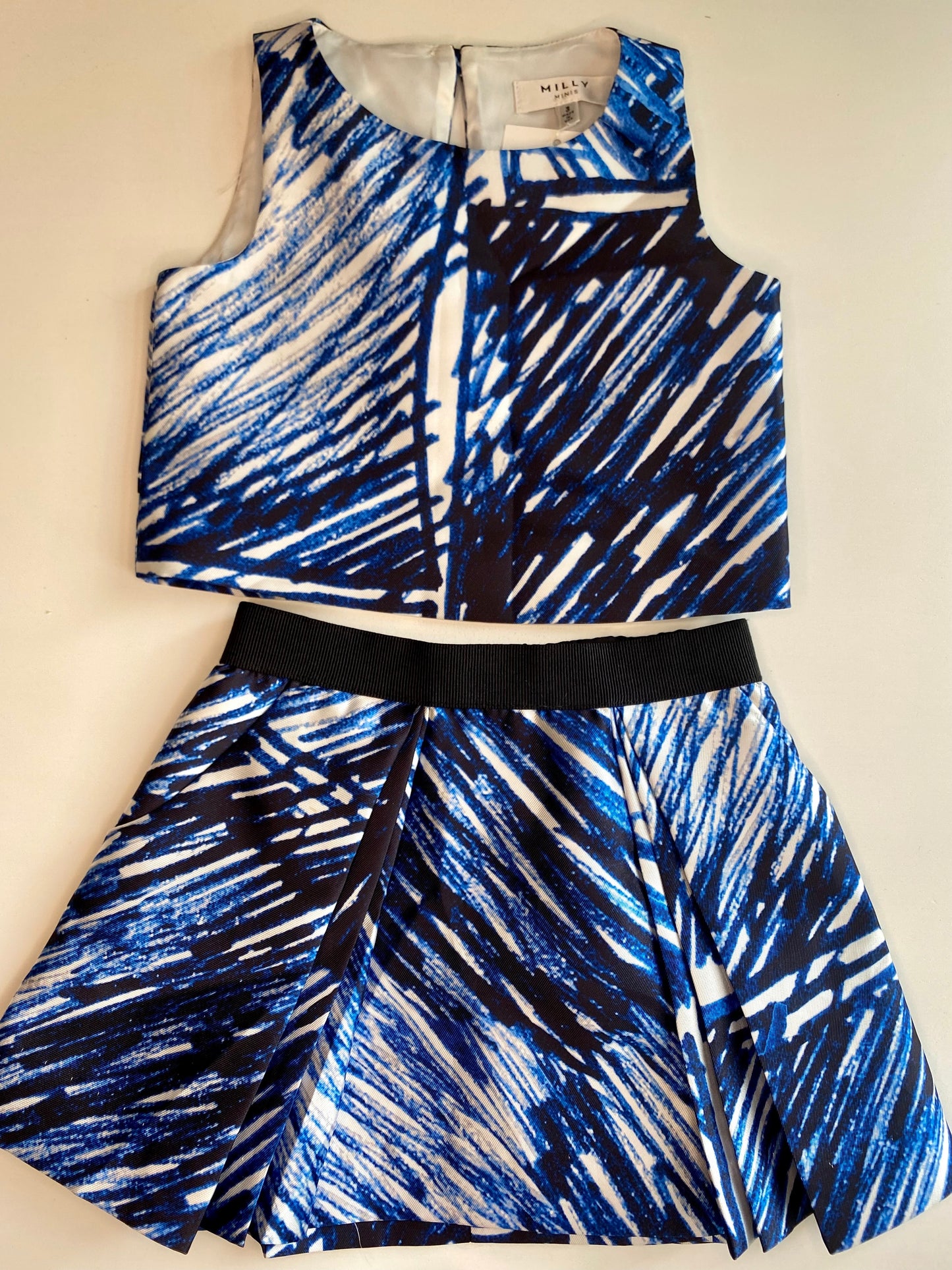 MILLY blue mini skirt and top /3Y