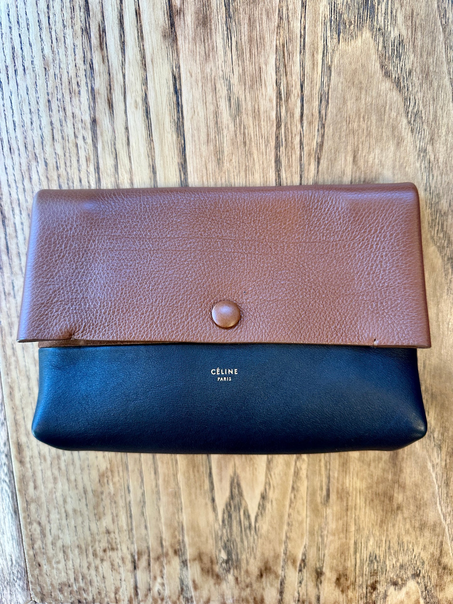 CELINE Bi Color Leather Pouch