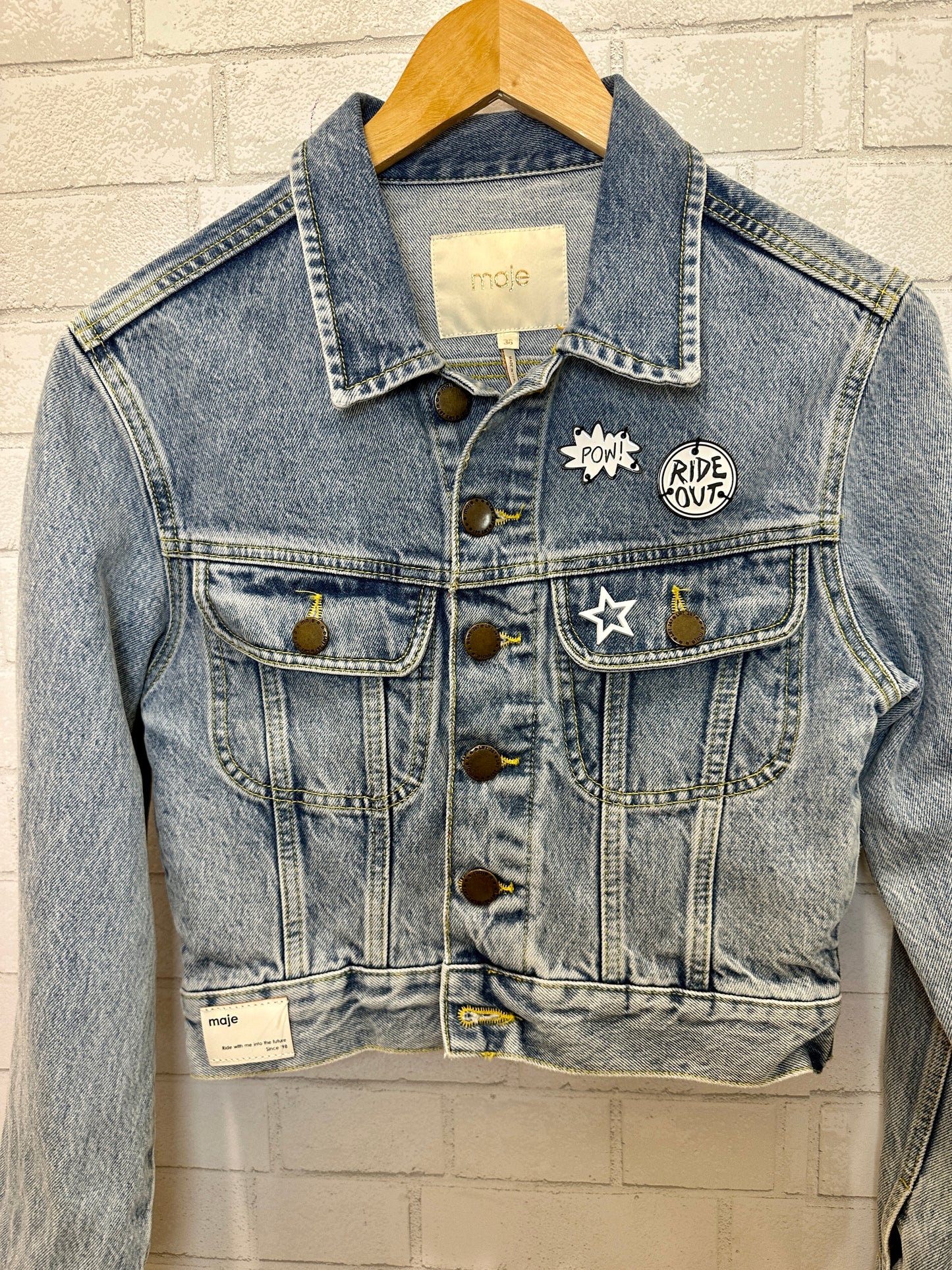 MAJE cropped denim jacket/ S-36