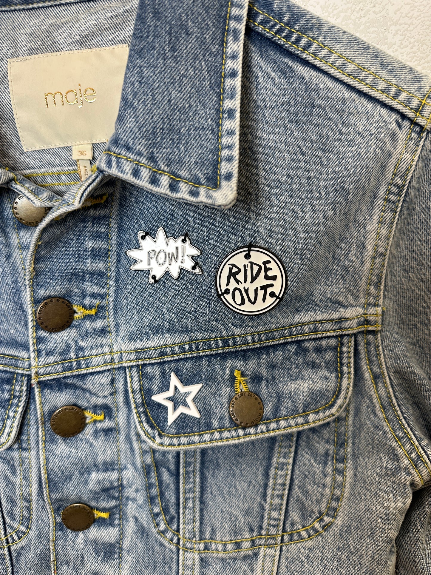 MAJE cropped denim jacket/ S-36