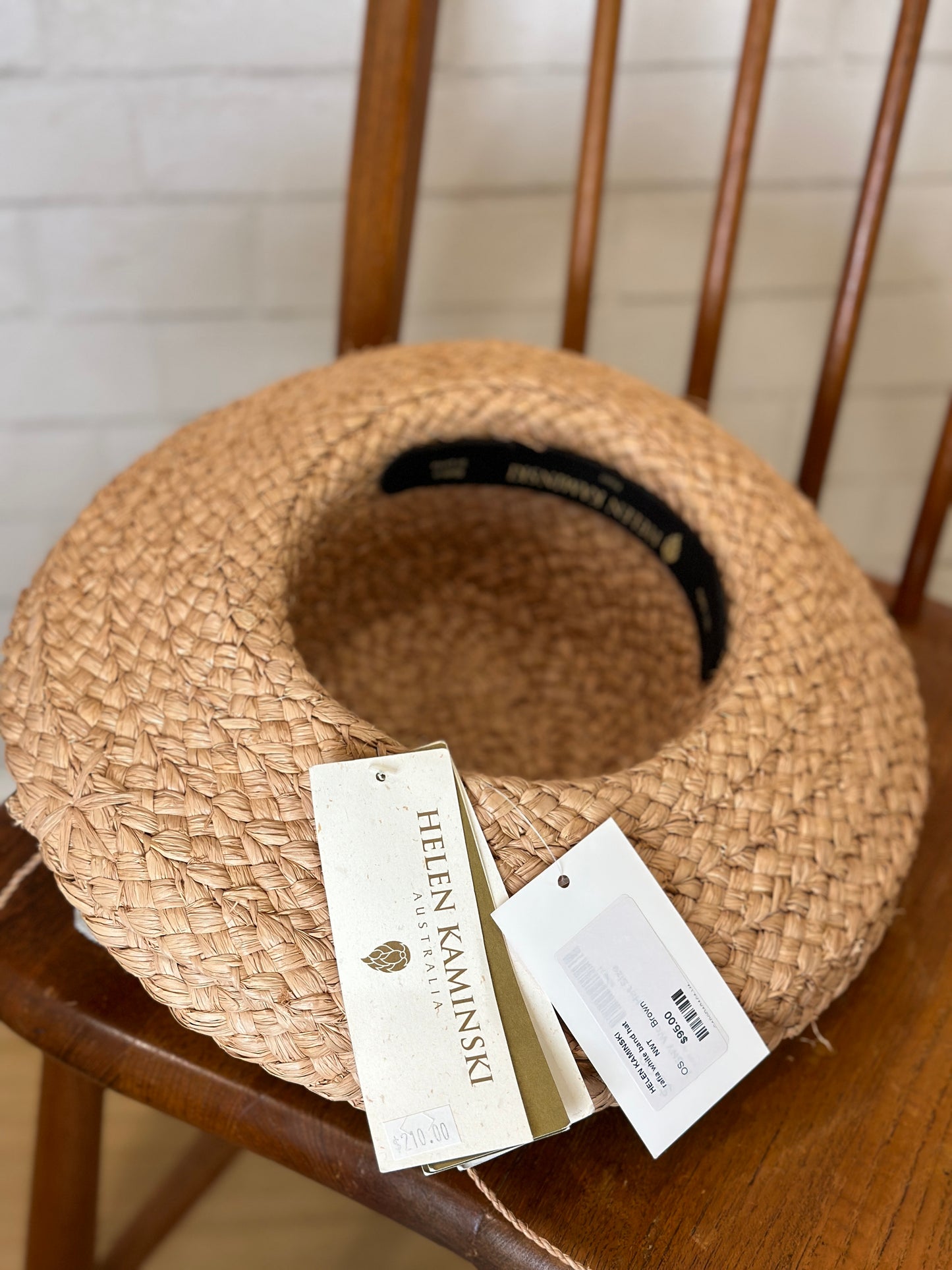 HELEN KAMINSKI rafia white band hat NWT