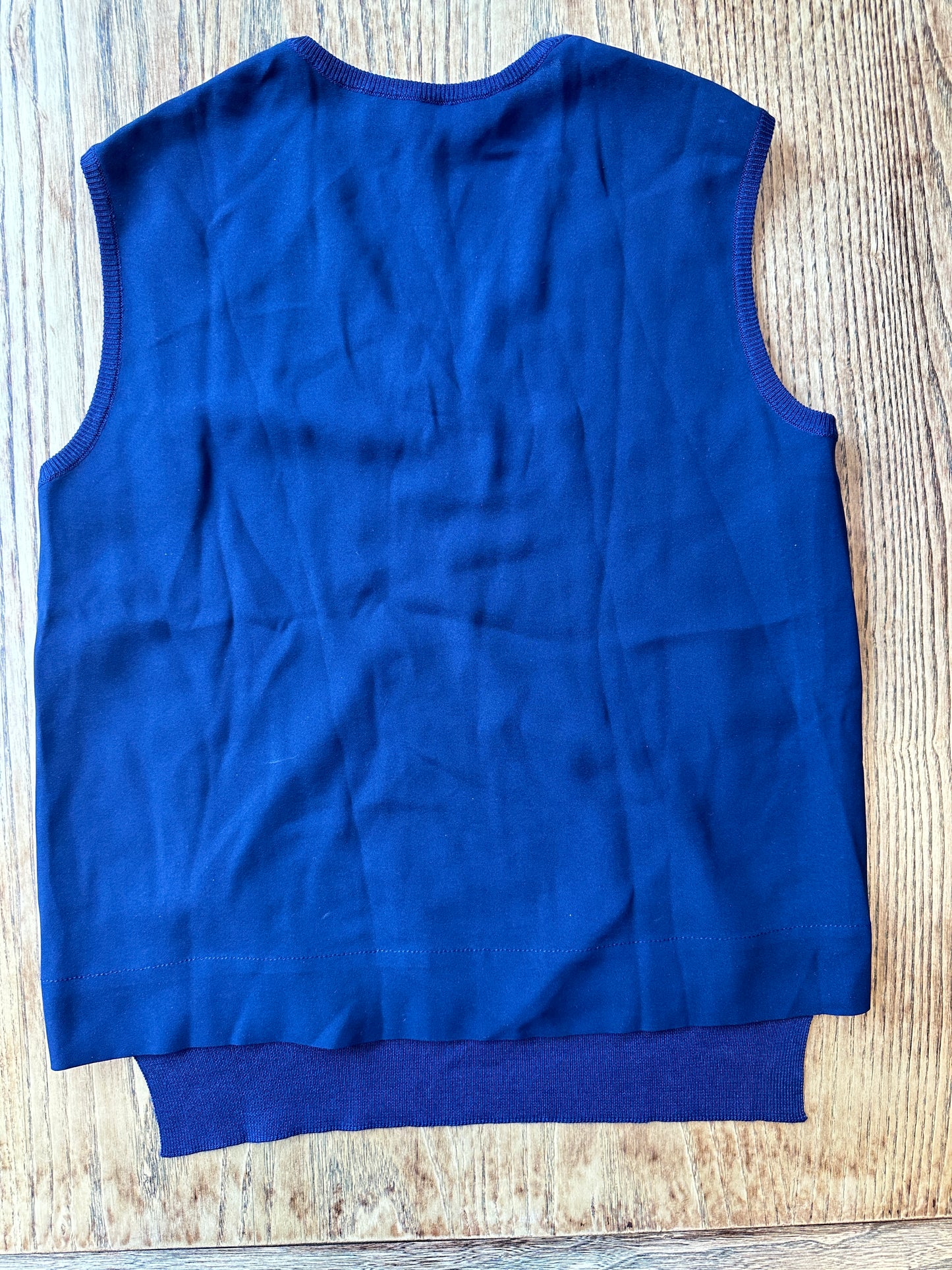 SALVATORE FERRAGAMO Bi material vneck top / S