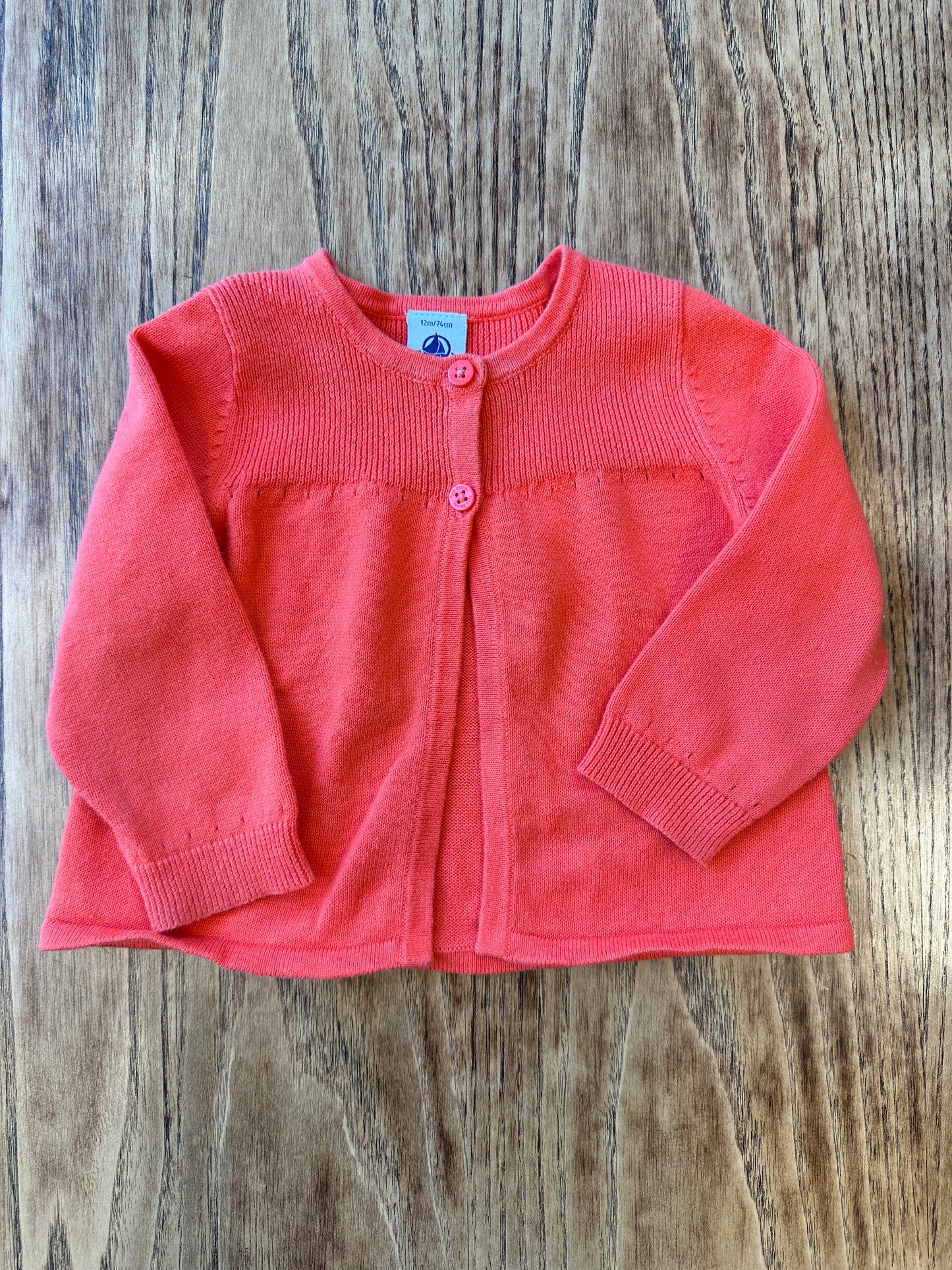 PETIT BATEAU 2 button cardigan/12m