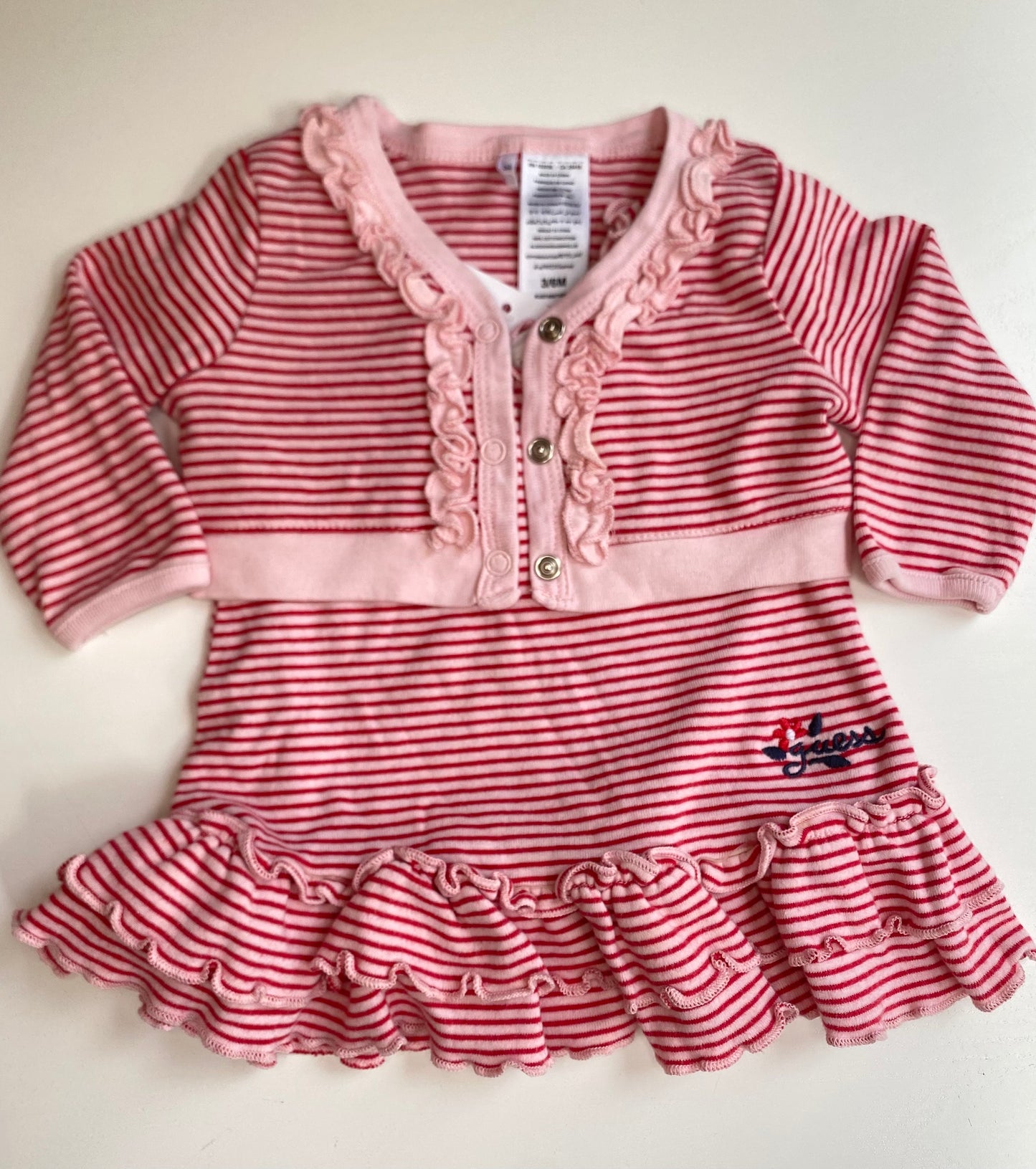 GUESS outfit cotton dress + cardigan / 3-6M