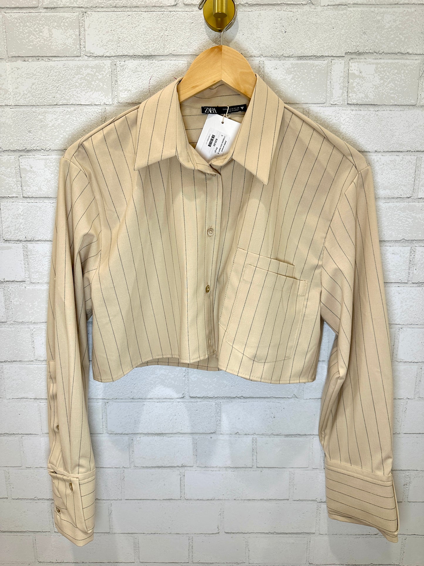 ZARA striped cropped shirt NWT/ S
