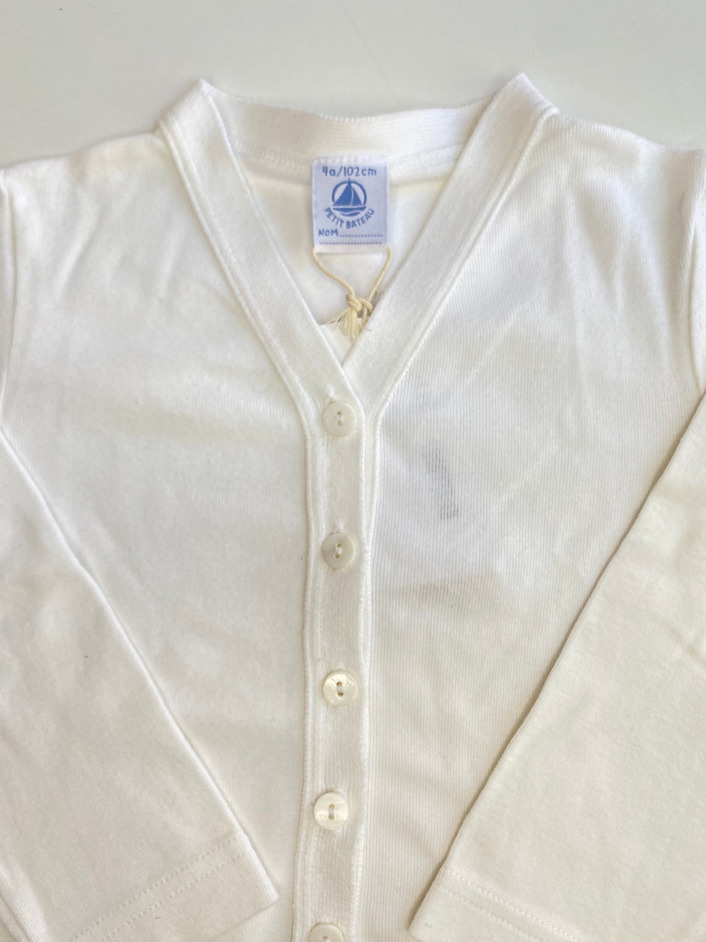 PETIT BATEAU Cotton V Cardigan / 4Y