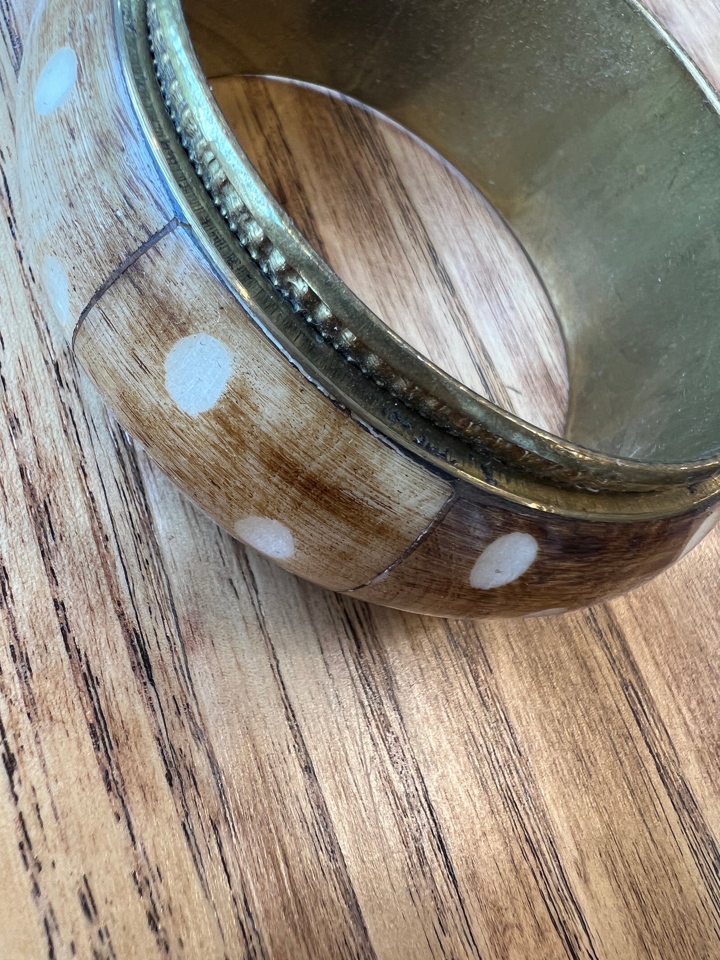 Gold and bone bangle