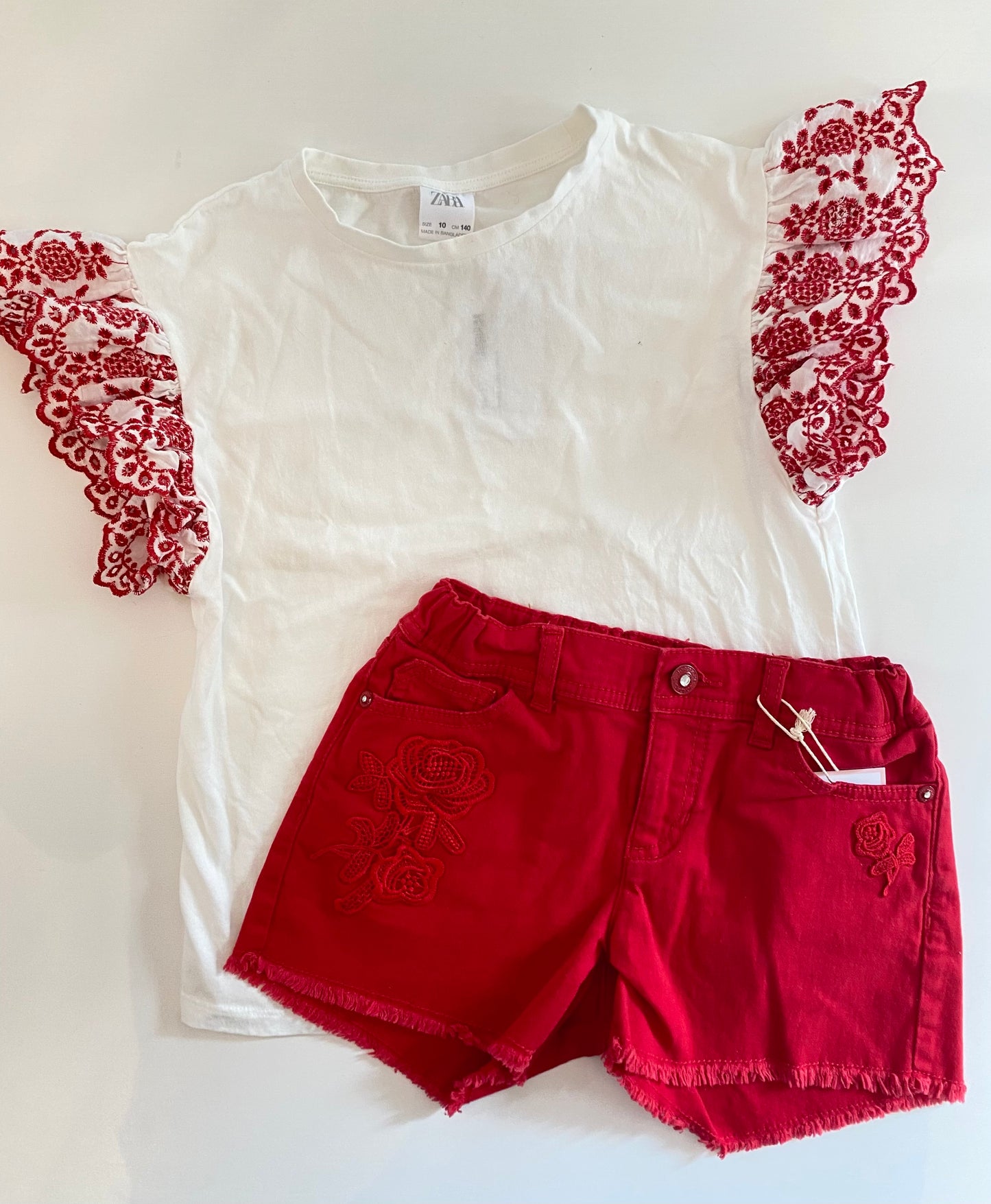ZARA ruffle sleeve t-shirt / 10y