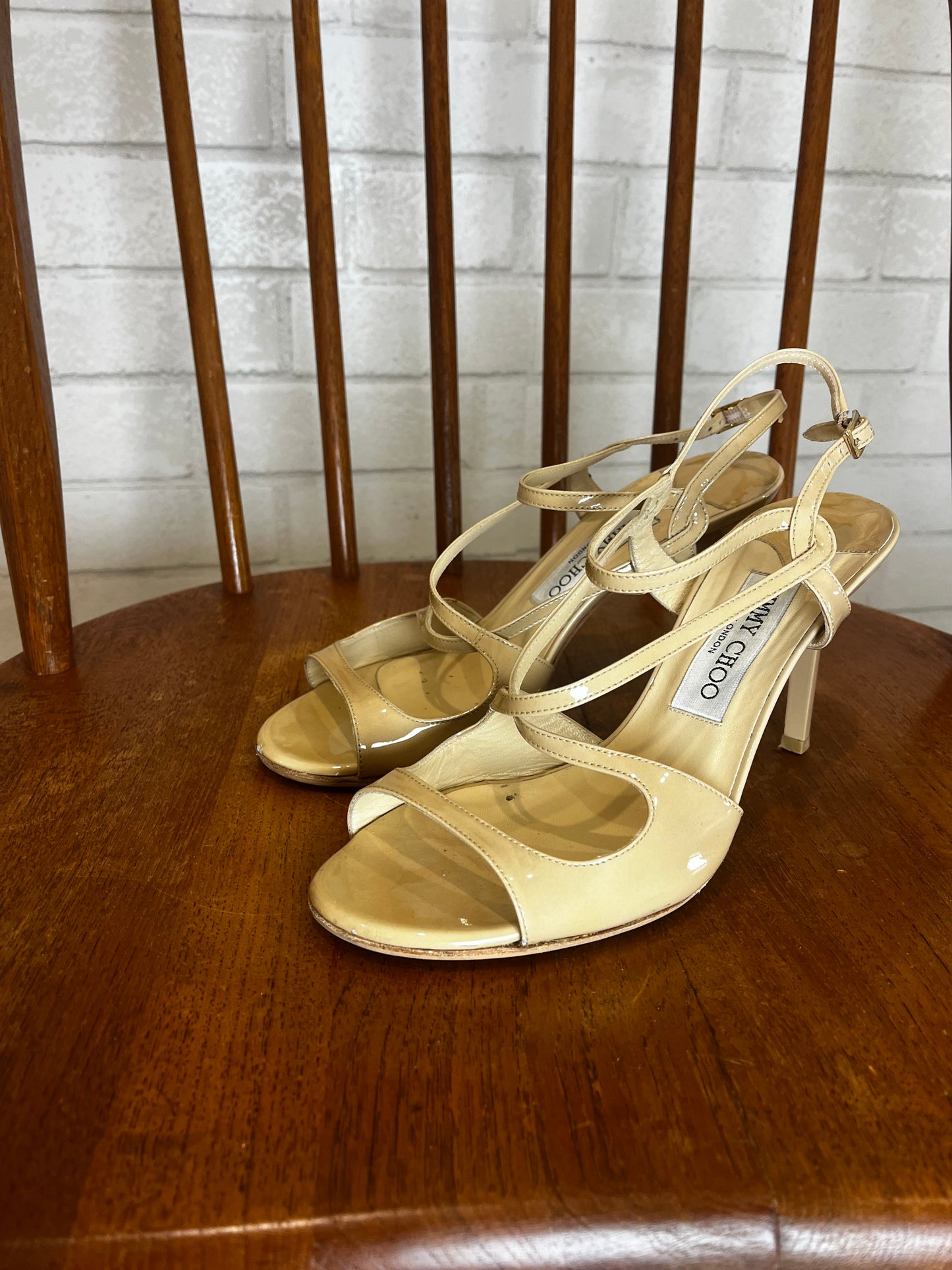 JIMMY CHOO 247PAXTON Leather Sandals / US7.5-EU37.5