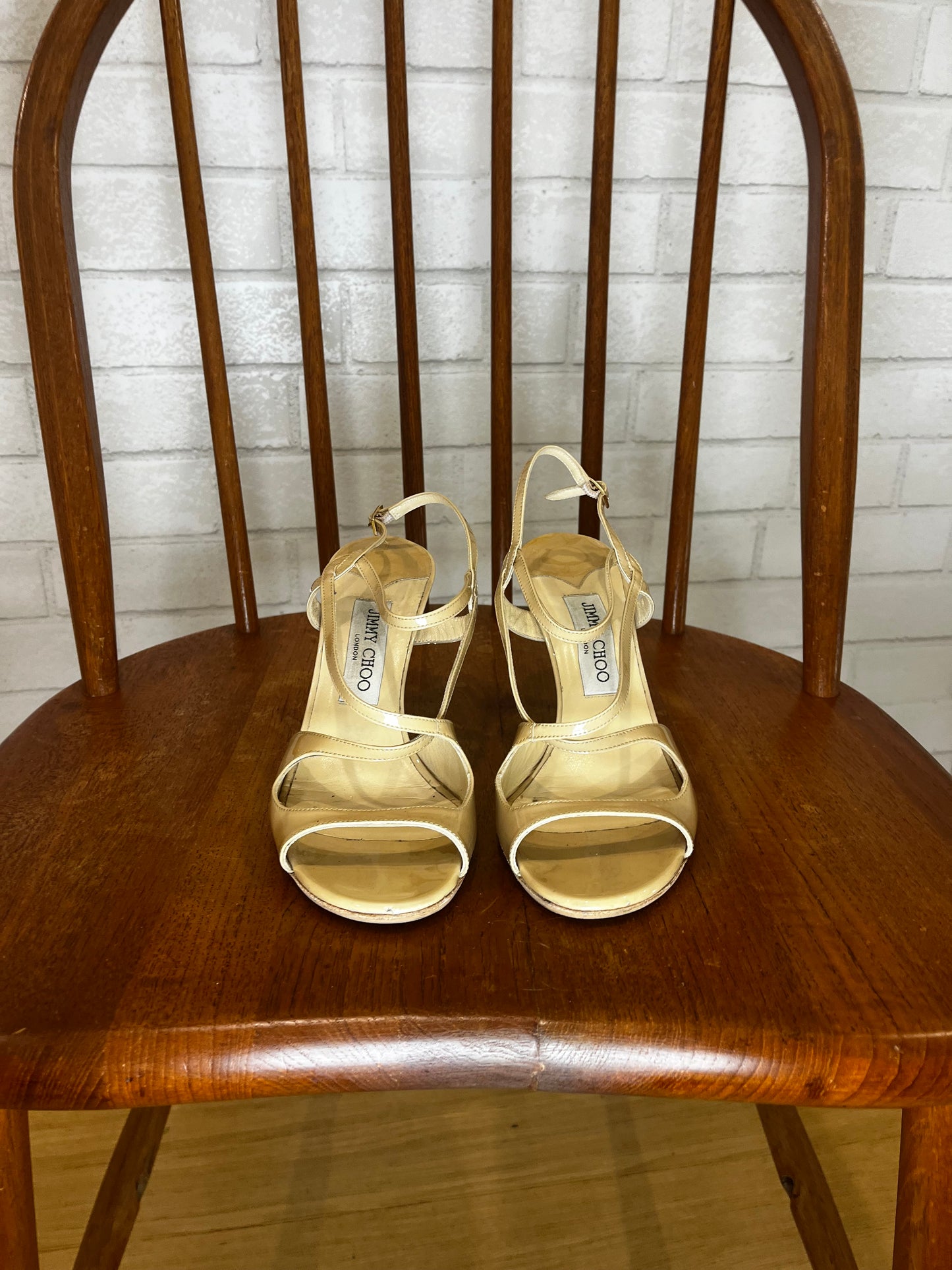 JIMMY CHOO 247PAXTON Leather Sandals / US7.5-EU37.5