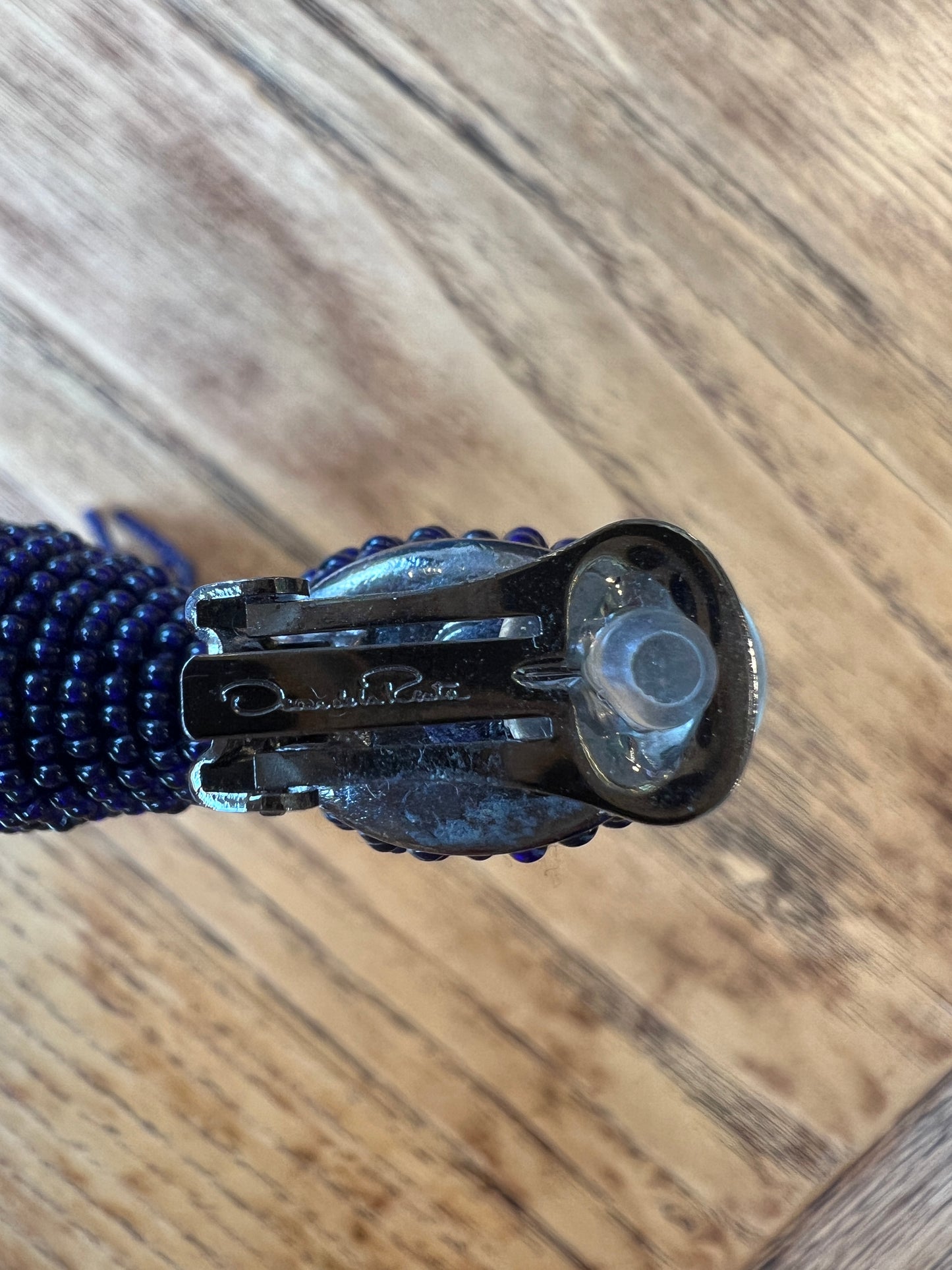 OSCAR de la RENTA bead tassel earrings clips
