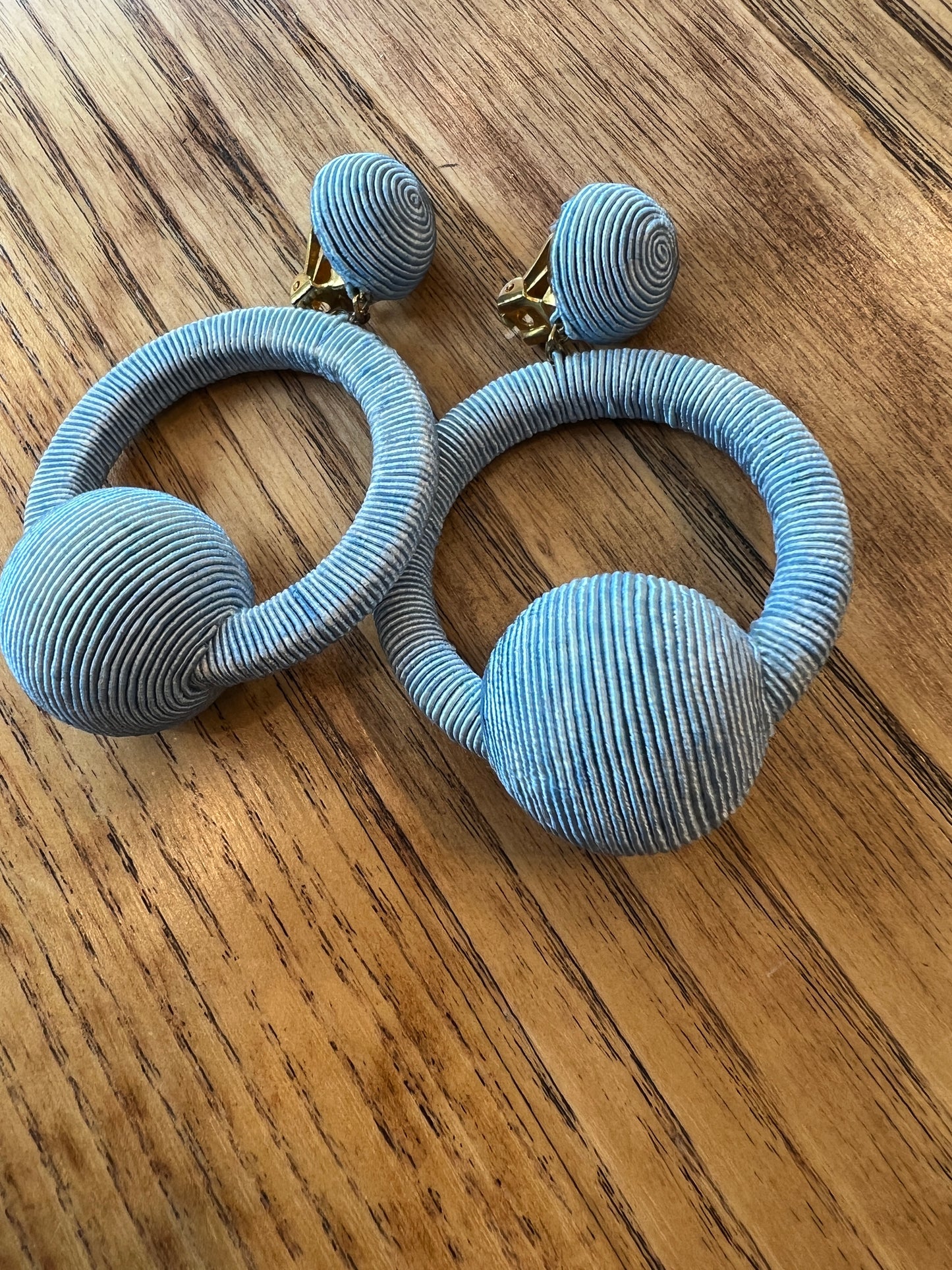 REBECCA DE RAVENEL Silk woven oversized earrings
