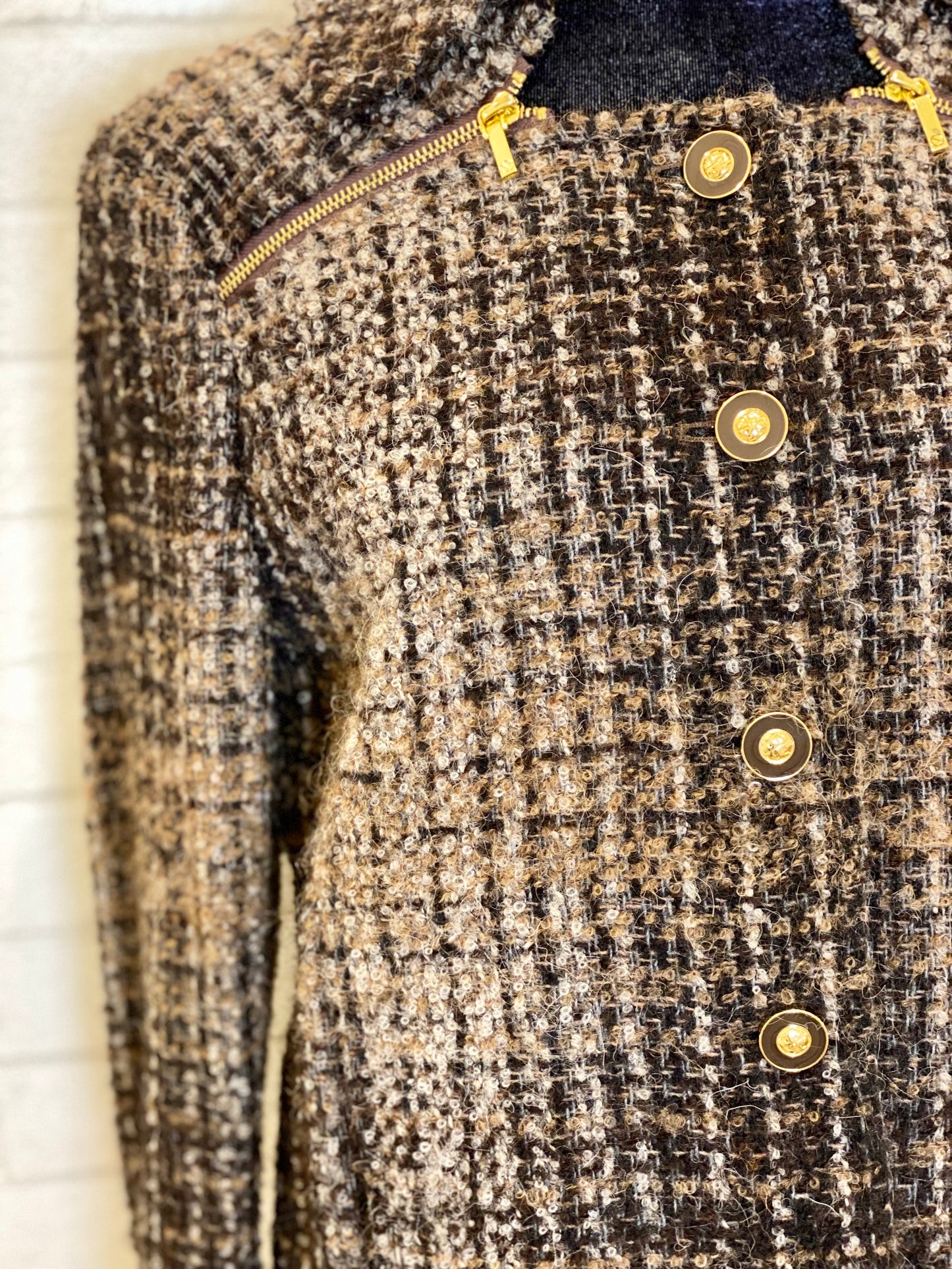 TORY BURCH Wool tweed jacket with gold buttons / M-US8