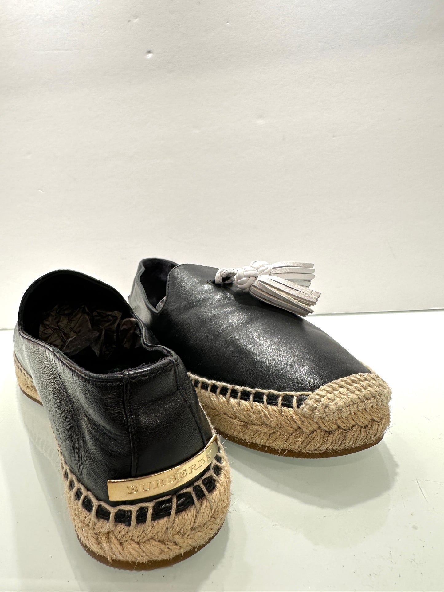 BURBERRY leather espadrilles / US7-EU37.5