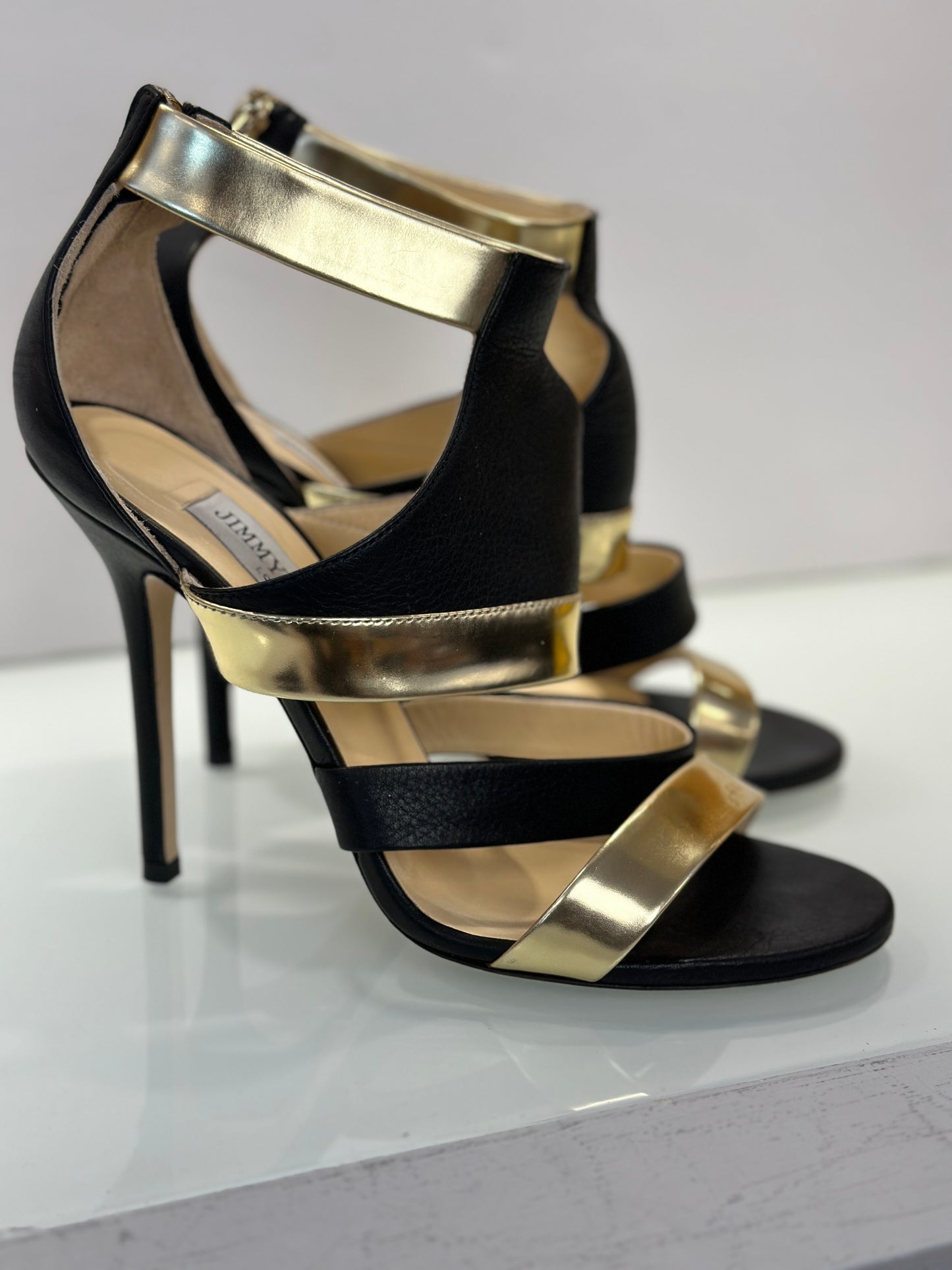 JIMMY CHOO Besso Sandals Leather / US7-EU37.5