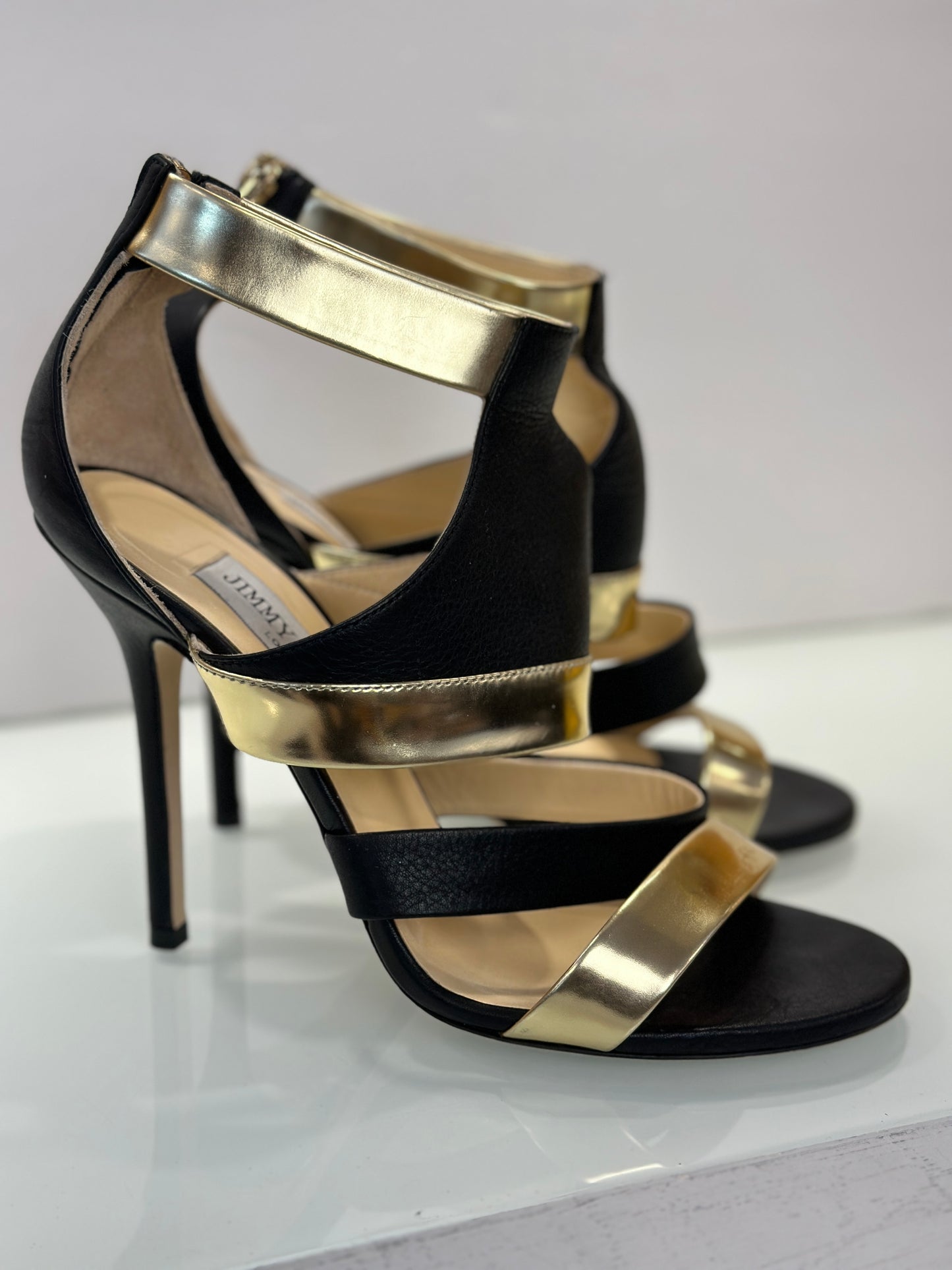 JIMMY CHOO Besso Sandals Leather / US7-EU37.5
