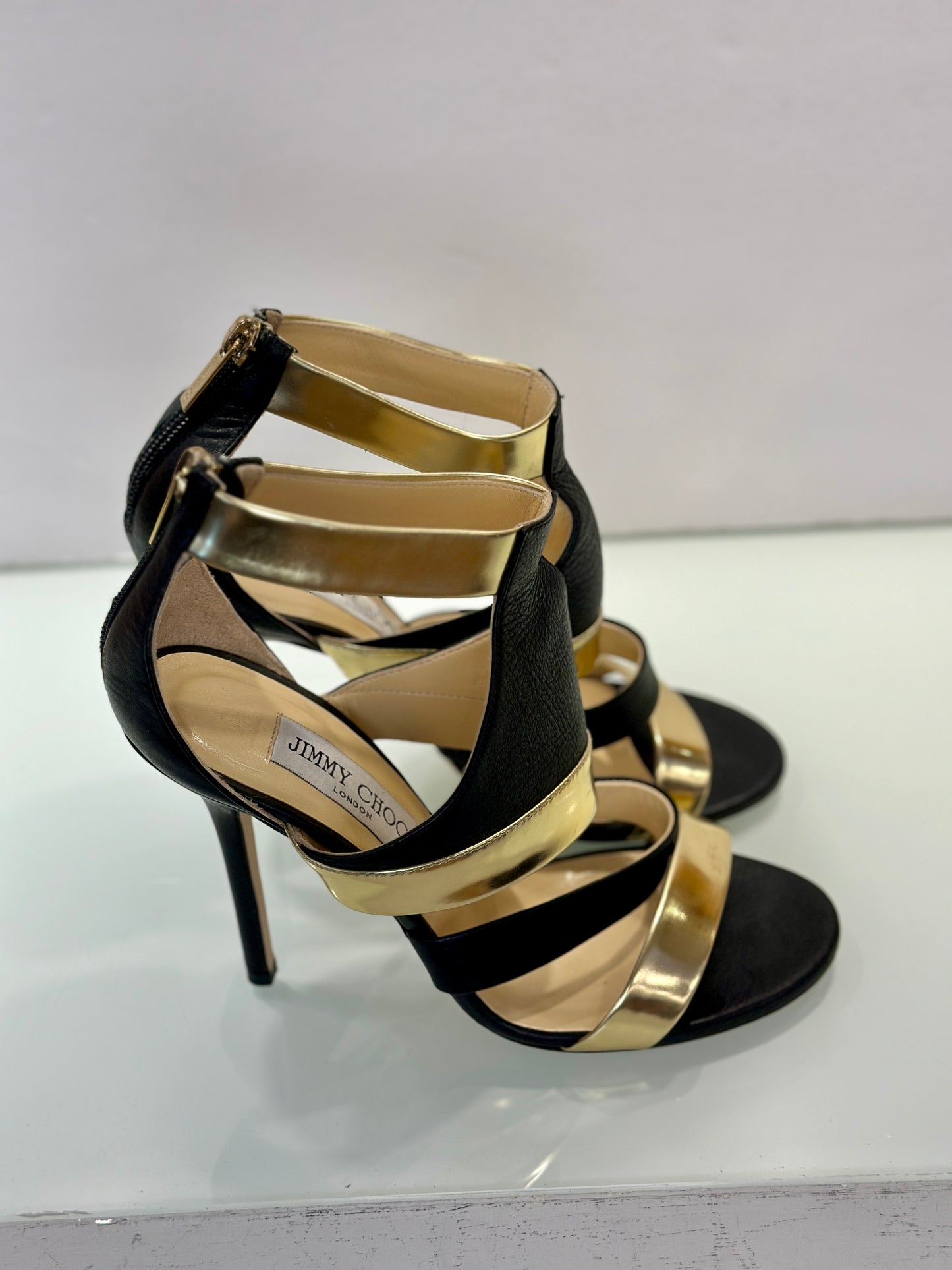 JIMMY CHOO Besso Sandals Leather / US7-EU37.5