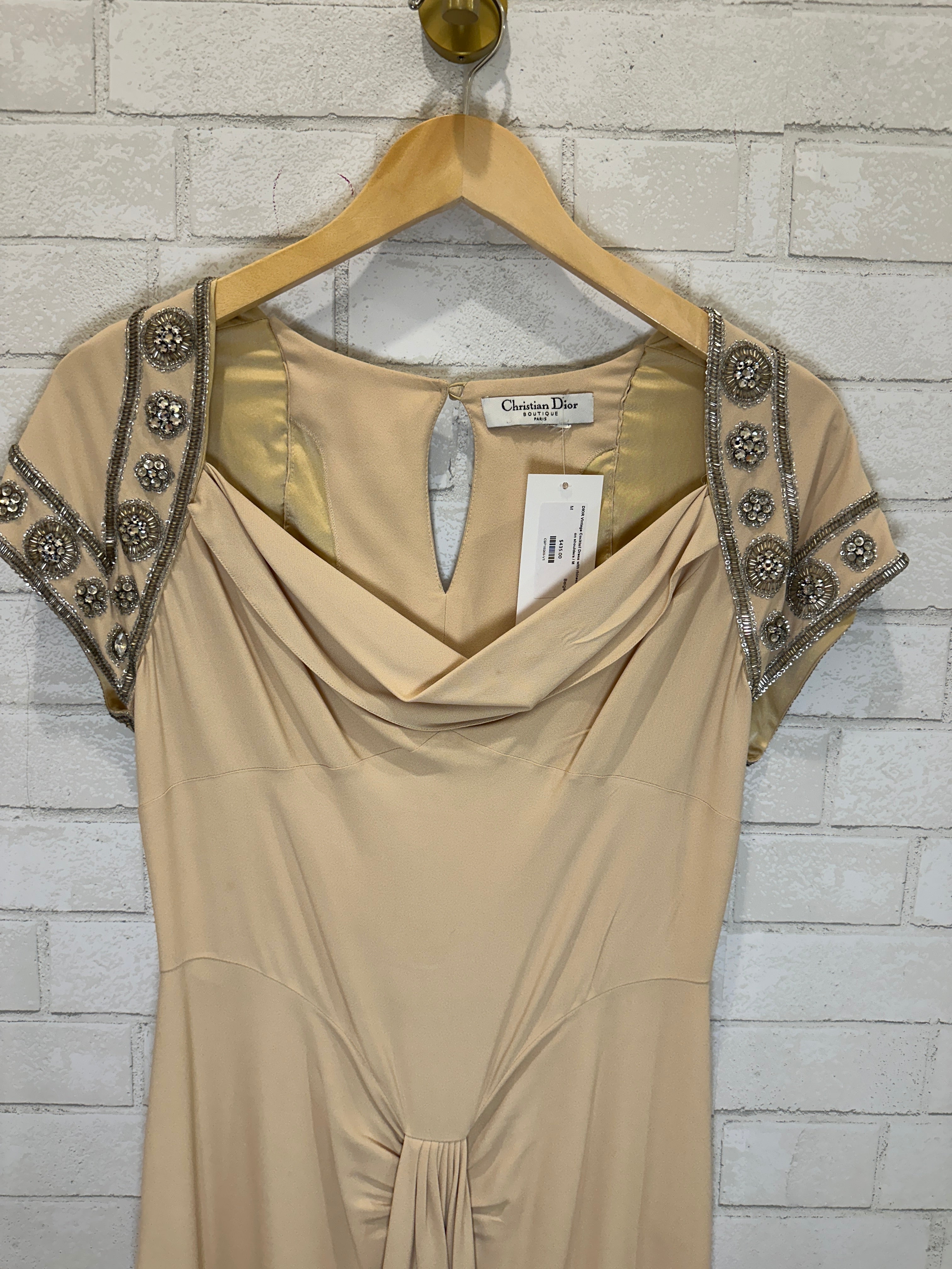 DIOR Vintage Cocktail Dress with rhinestone on shoulders / M Second Edition NY DIOR Vintage Cocktail Dress with rhinestone on shoulders / M Second Edition NY