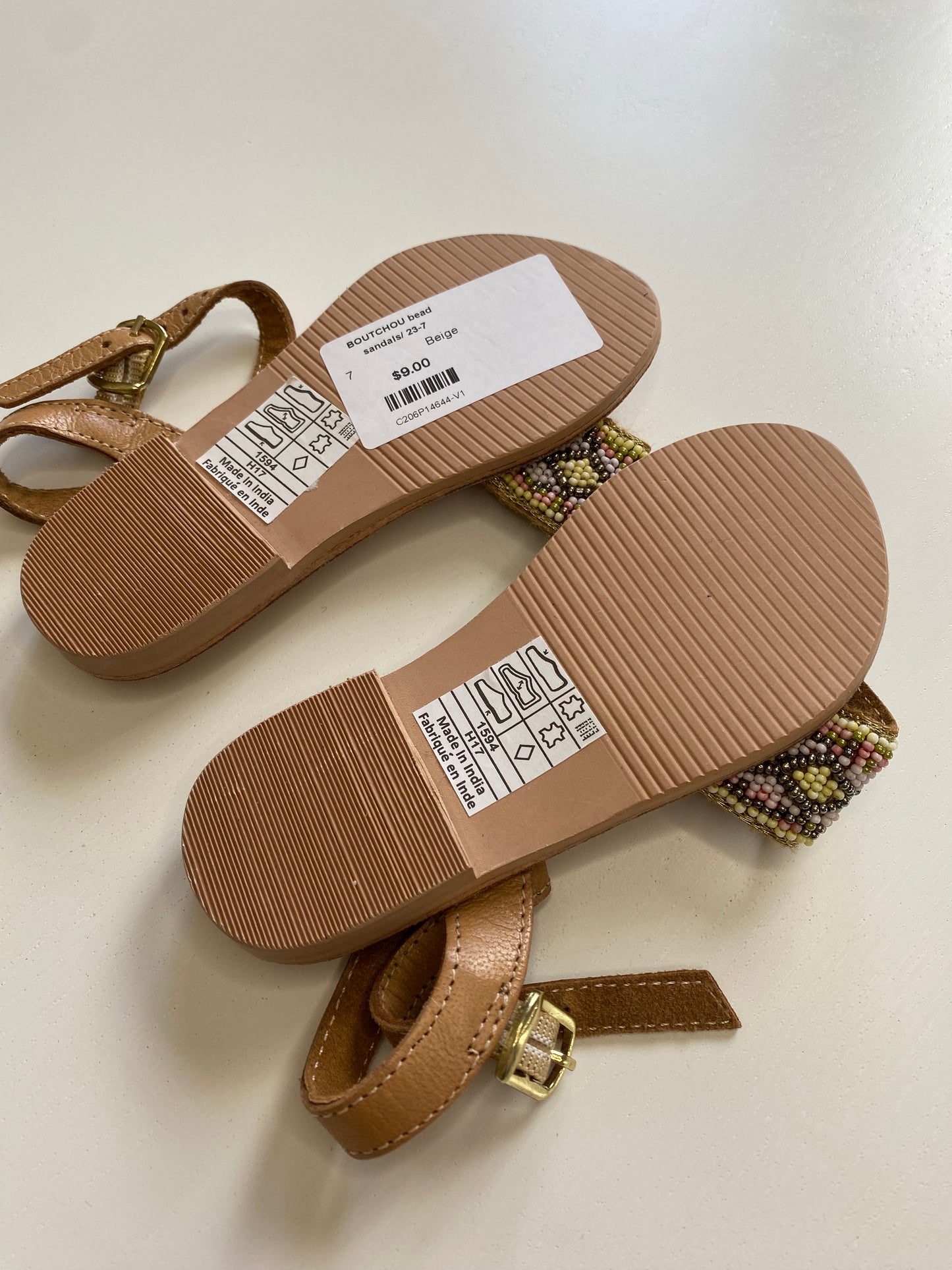 BOUTCHOU Bead Sandals/ US7 UE23