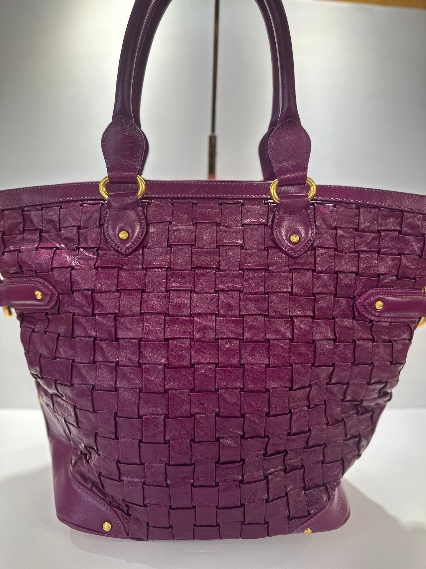 ESCADA Woven Leather Tote