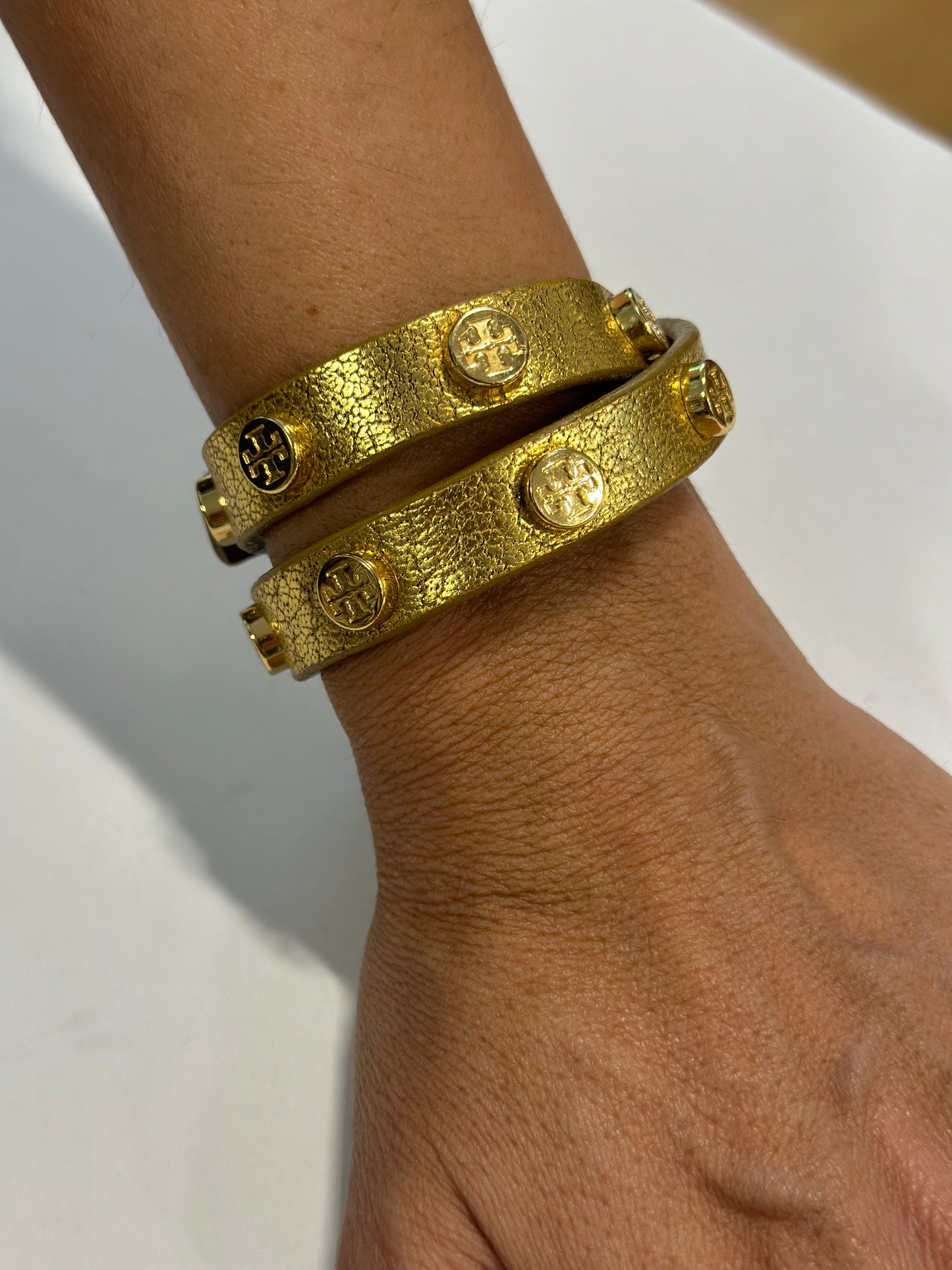 TORY BURCH Wrap Around Leather Bracelet with Studs