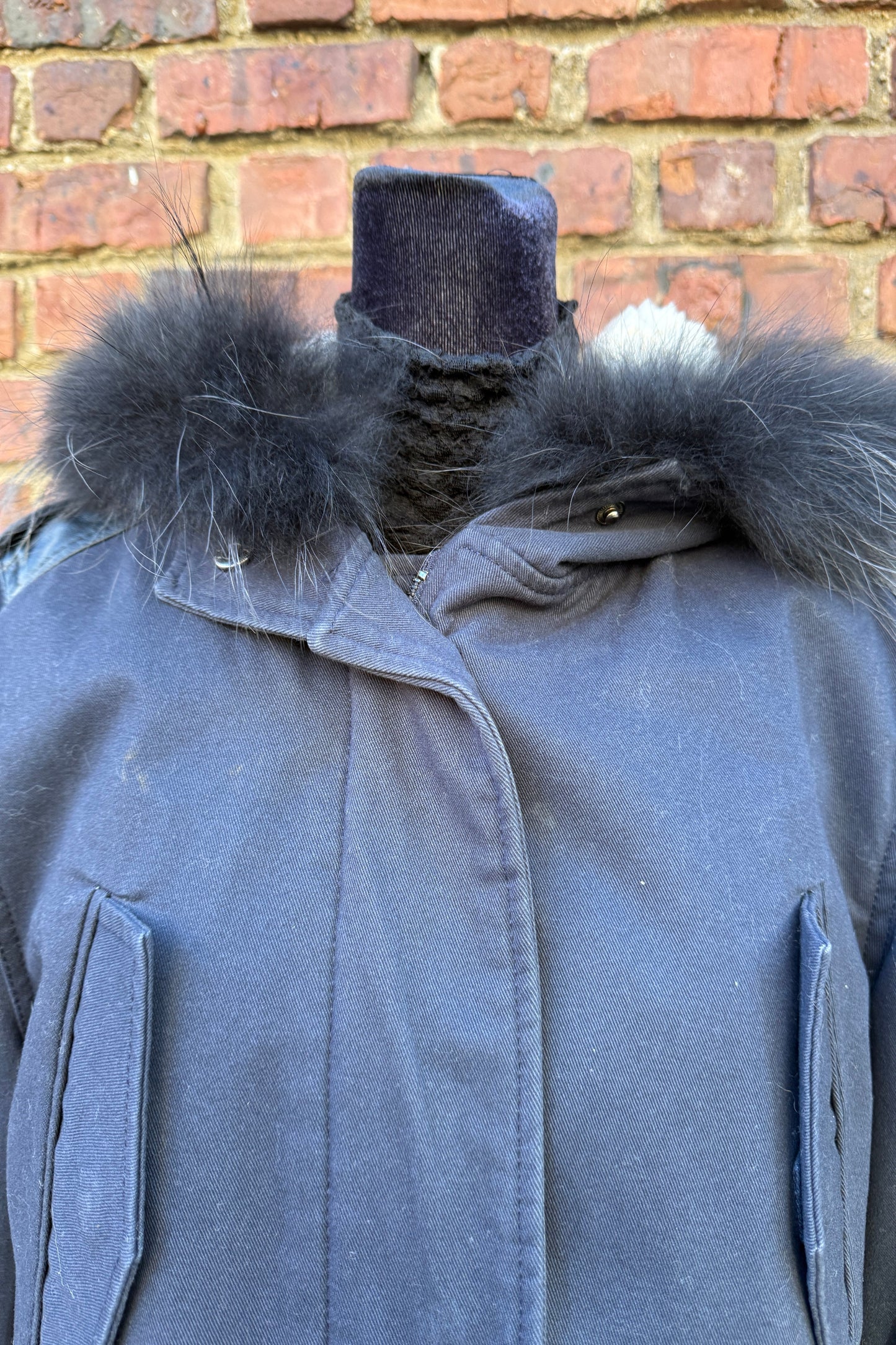 MAJE Hooded Parka with fur trim / L-3
