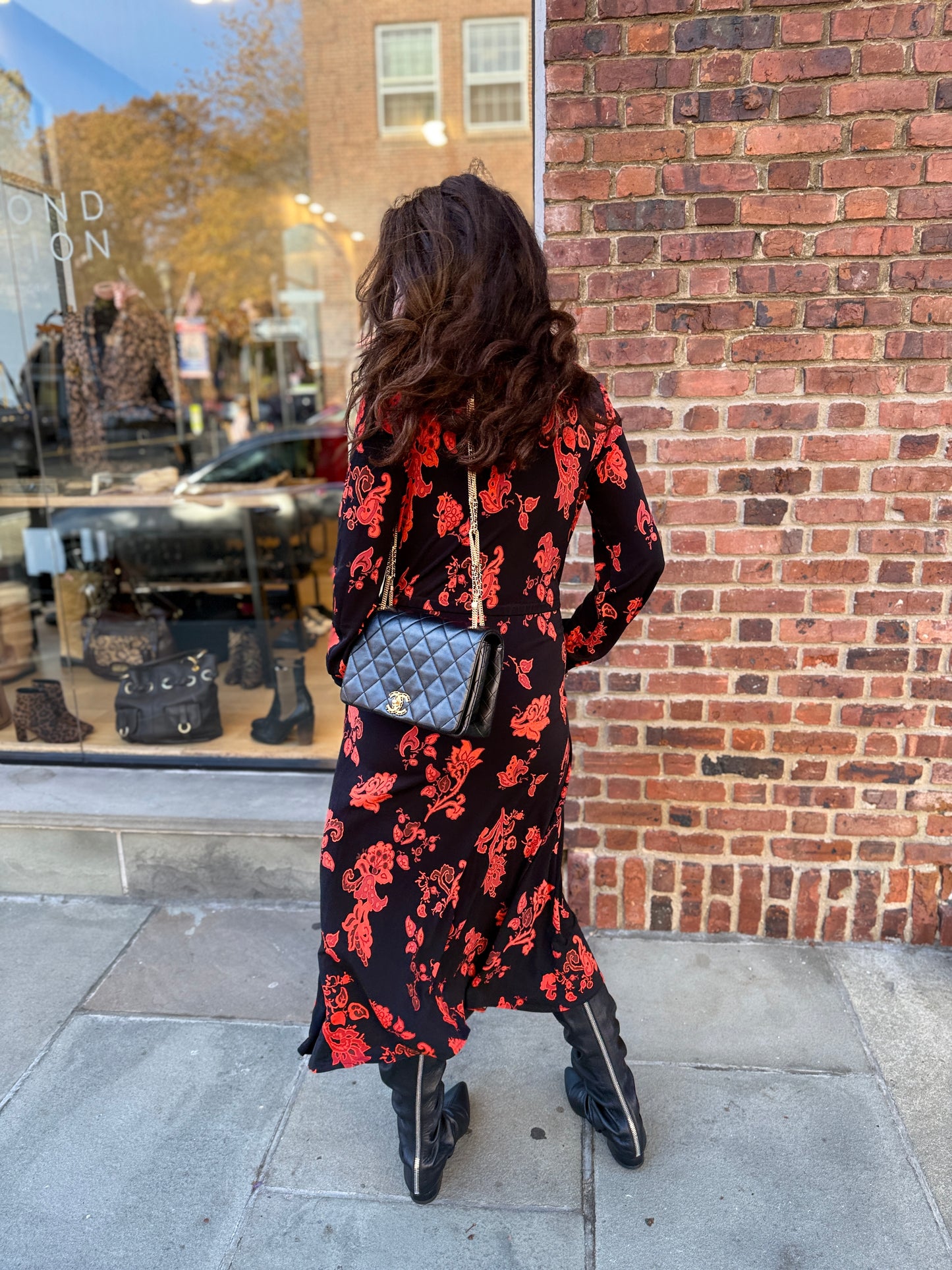 TORY BURCH Jersey LS Midi Dress / XS