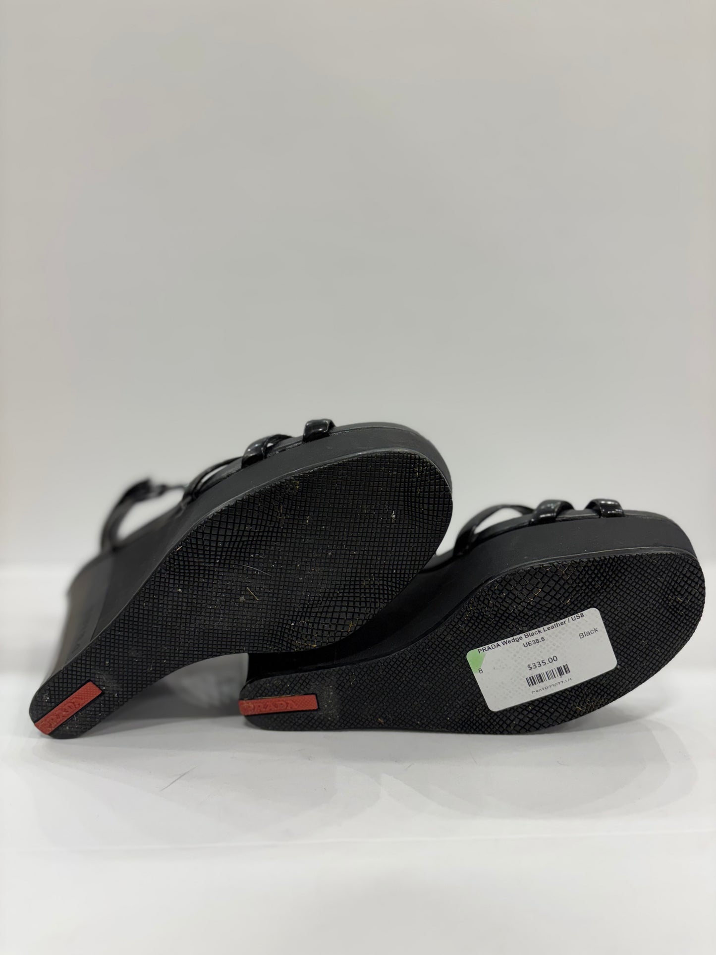PRADA Wedge Black Leather / US8 UE38.5