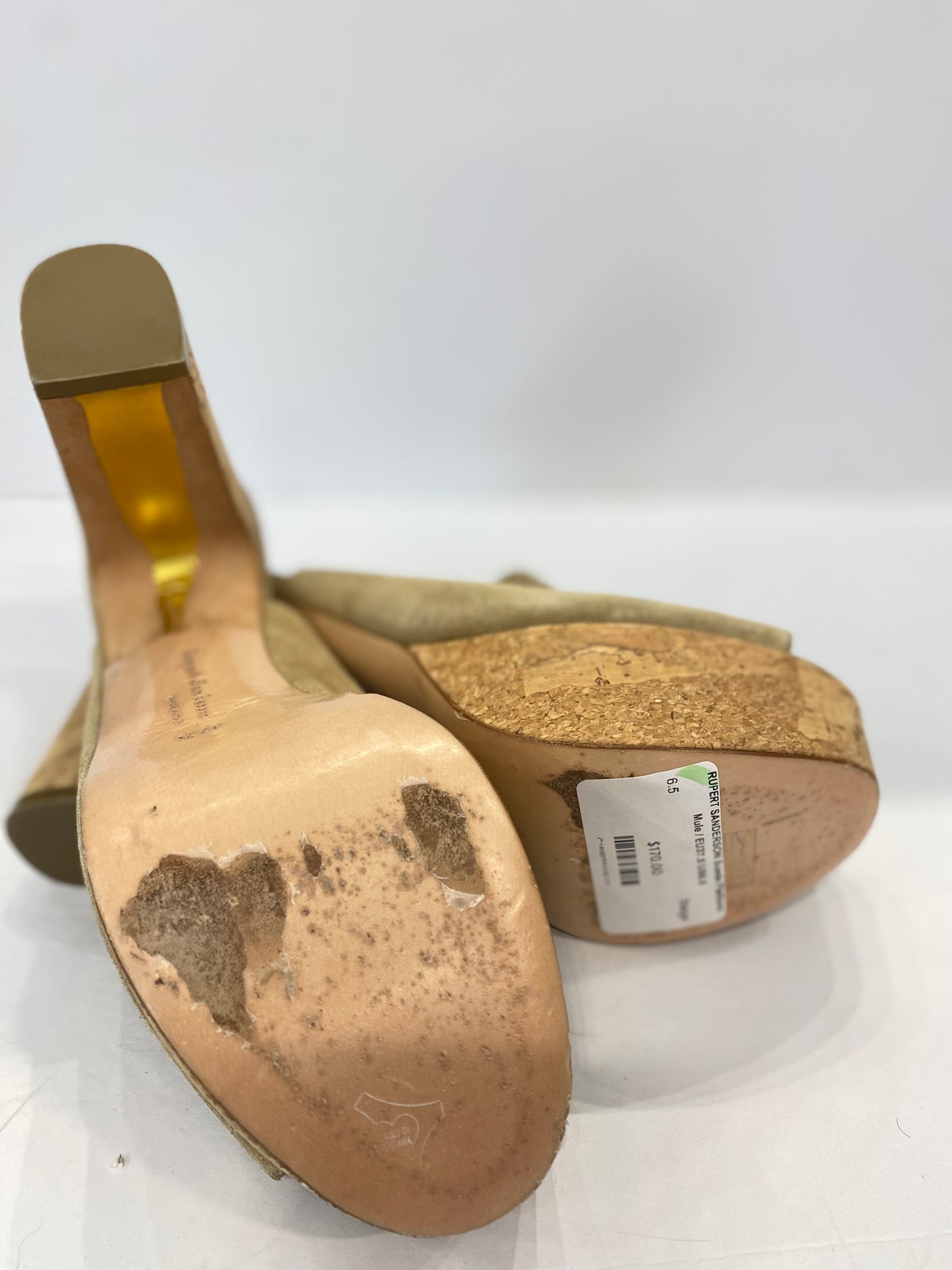 RUPERT SANDERSON Suede Platform Mule / EU37.5 US6.5