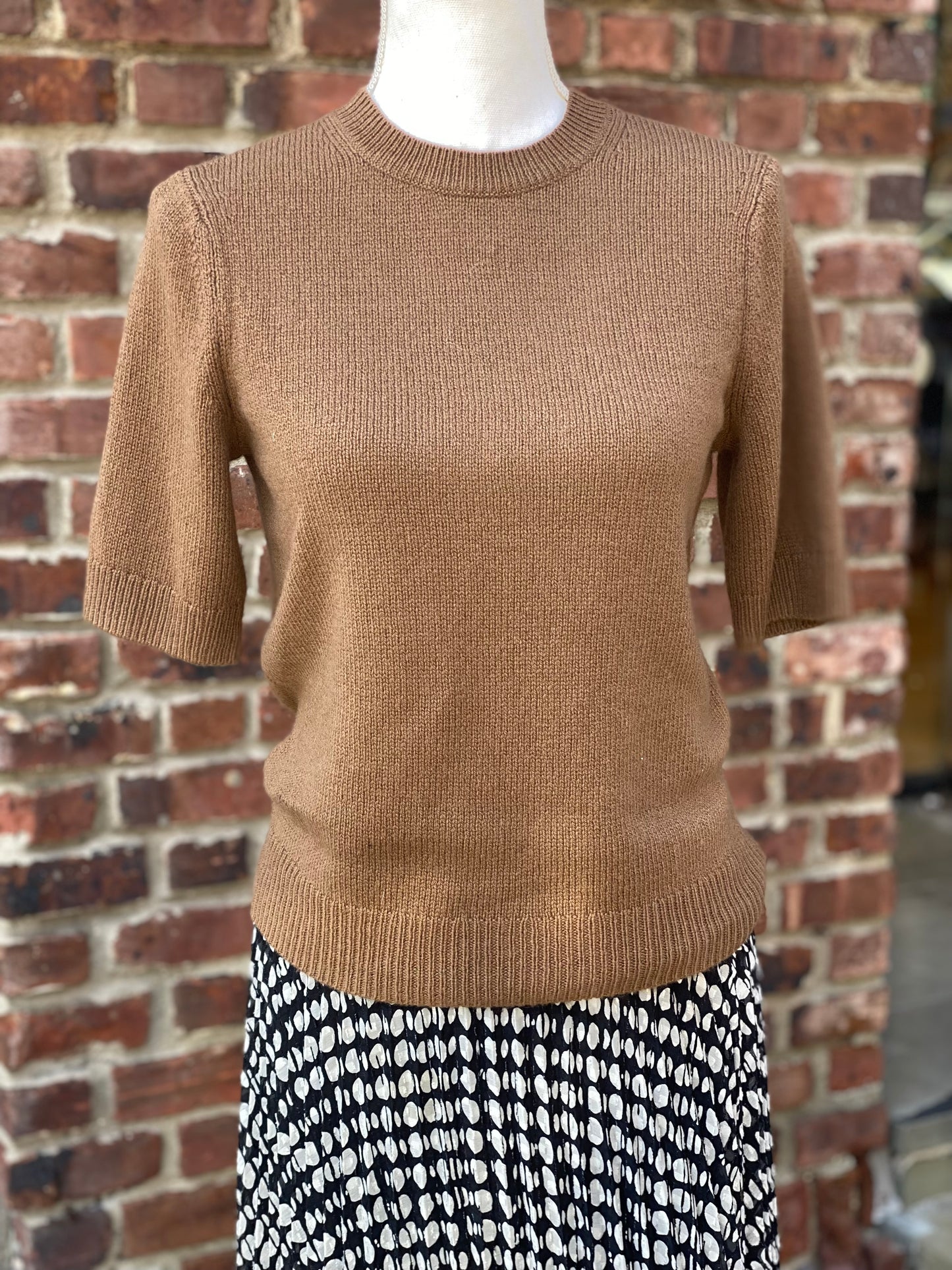VINCE Wool Cashmere SS Brown Sweater / S