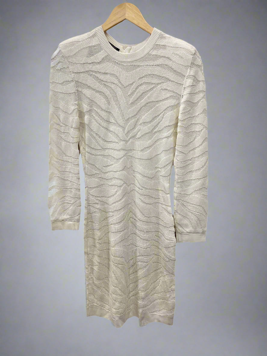 BALMAIN Zebra Shoulder Pads Dress LS / S-EU38