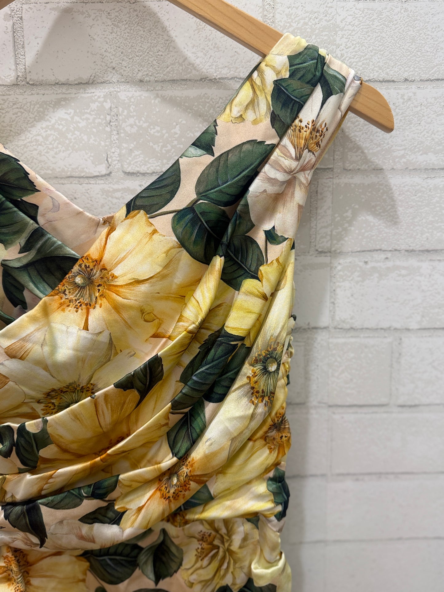 DOLCE & GABBANA No Sleeves Draping Silk Midi Dress/XS