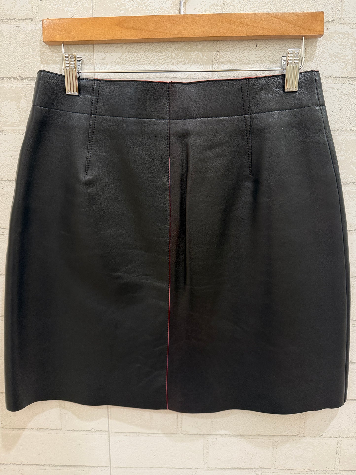 SANDRO Leather Midi Buttoned Skirt/ S