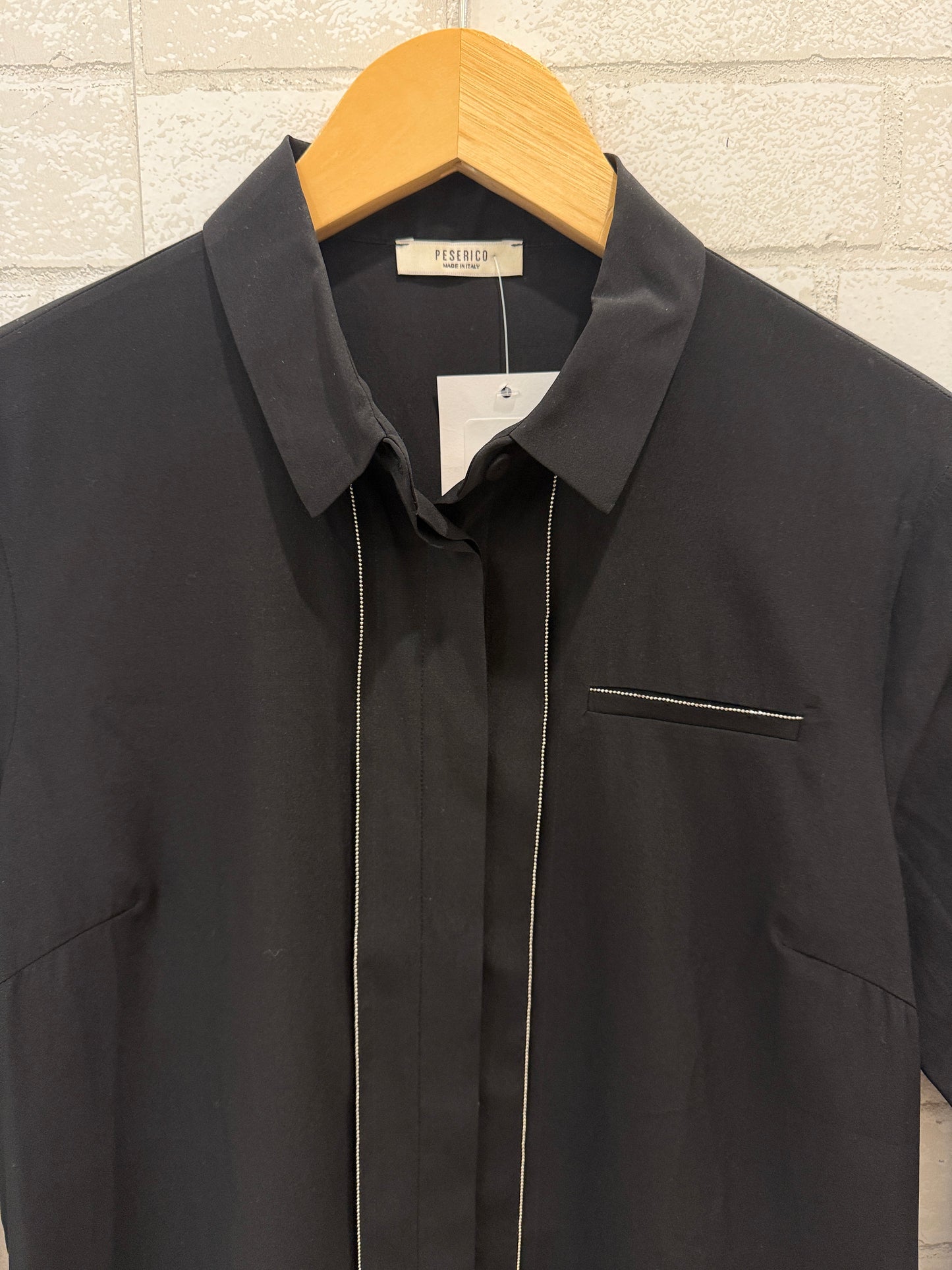 PESERICO Silk Trim-Detailed Shirt / XS-IT38
