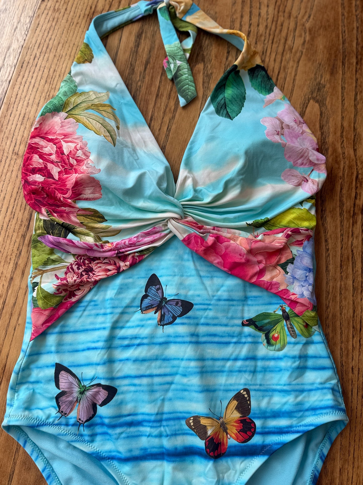 JOHNNY WAS Multicolored Twist One Piece Bathing Suit / S