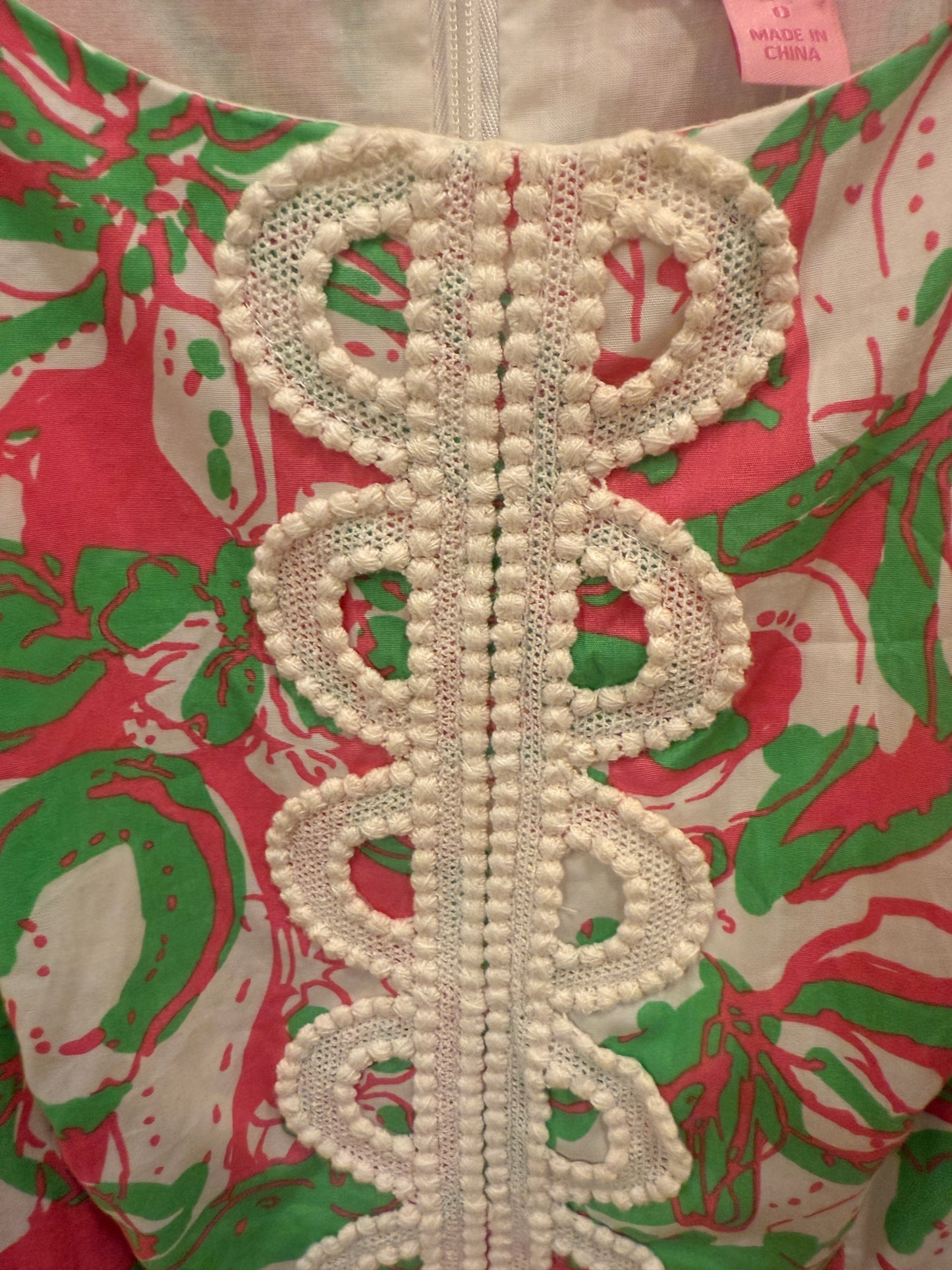 LILLY PULITZER Lace Front Tank Top Pink Green Print / XS-US0
