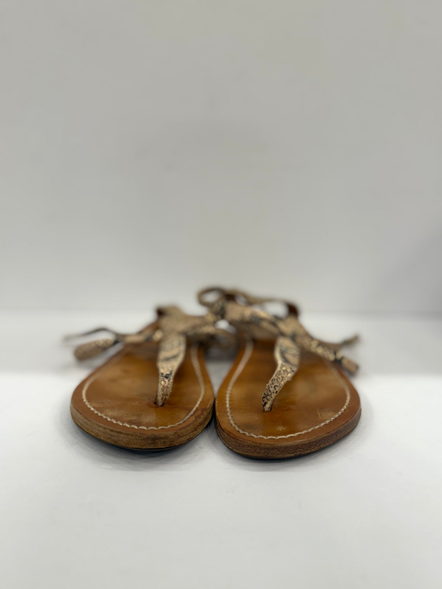 K JACQUES Snake Effect Leather Sandals / 7-EU38