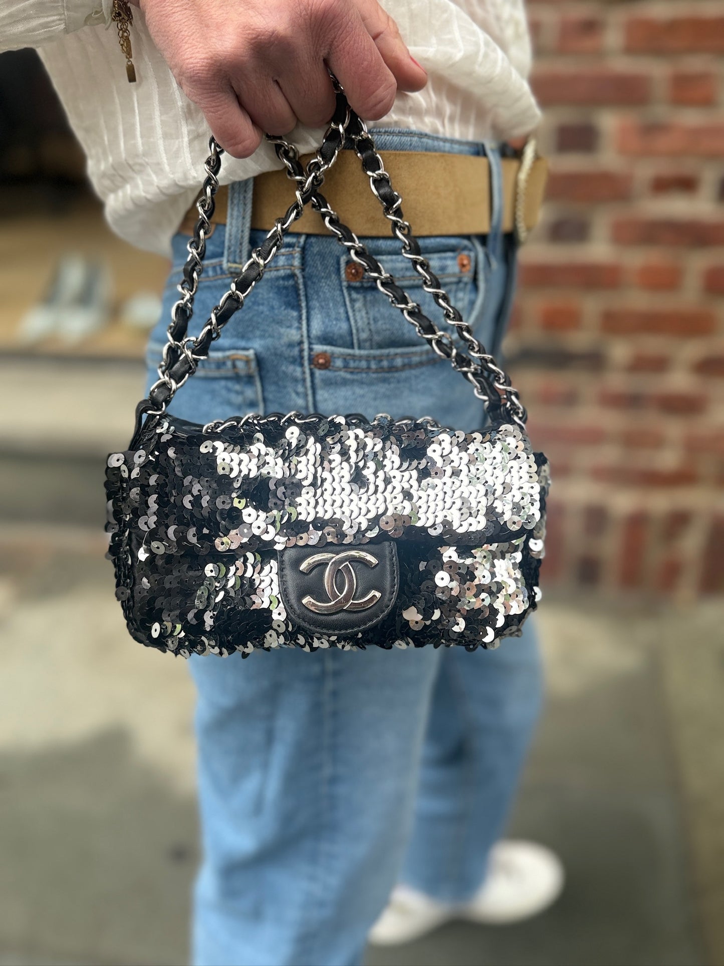 CHANEL Classic Sequin Rectangular Mini Flap Bag