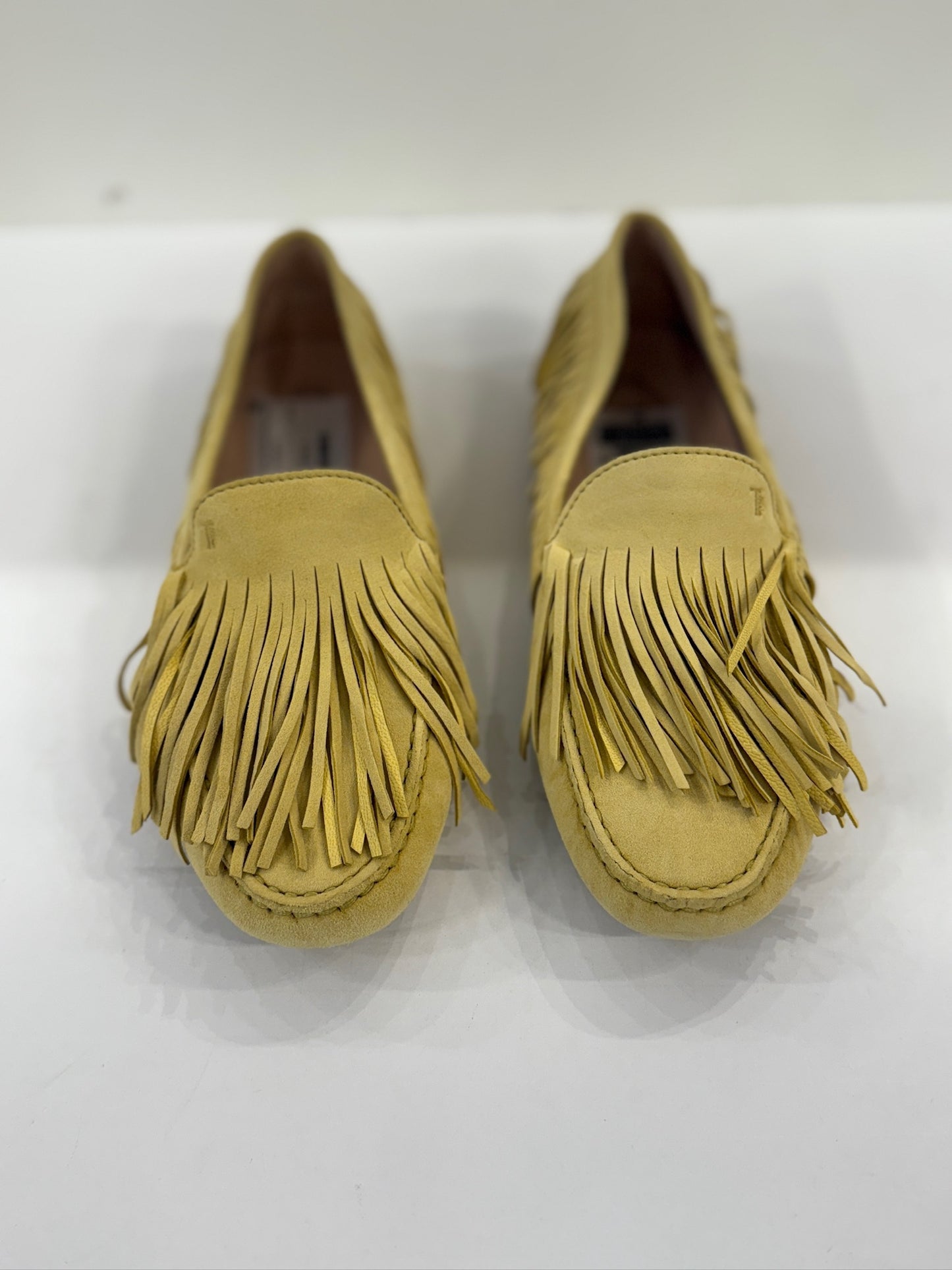 TOD'S NWT Suede Driving Yellow Loafers / US8