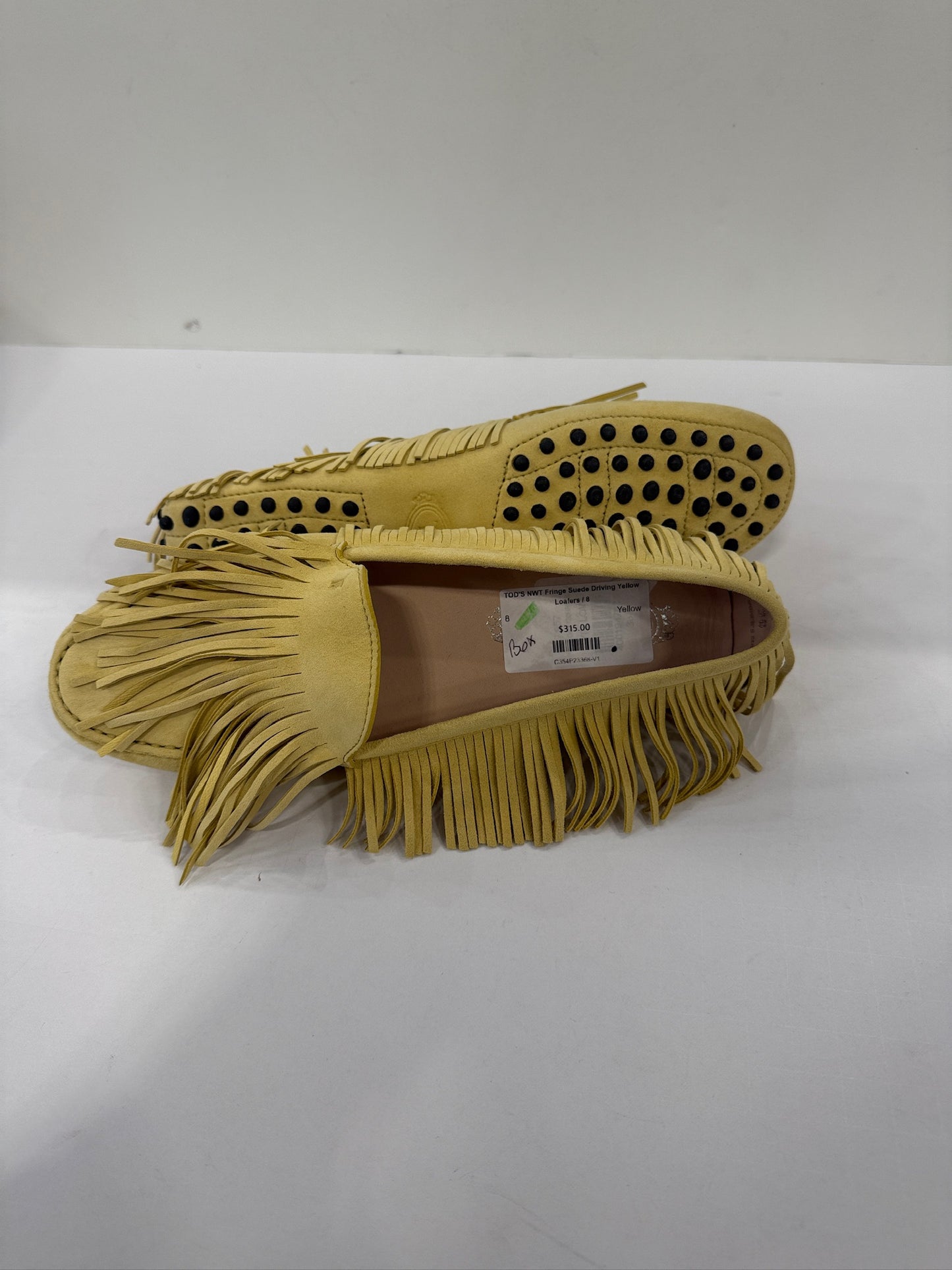 TOD'S NWT Suede Driving Yellow Loafers / US8
