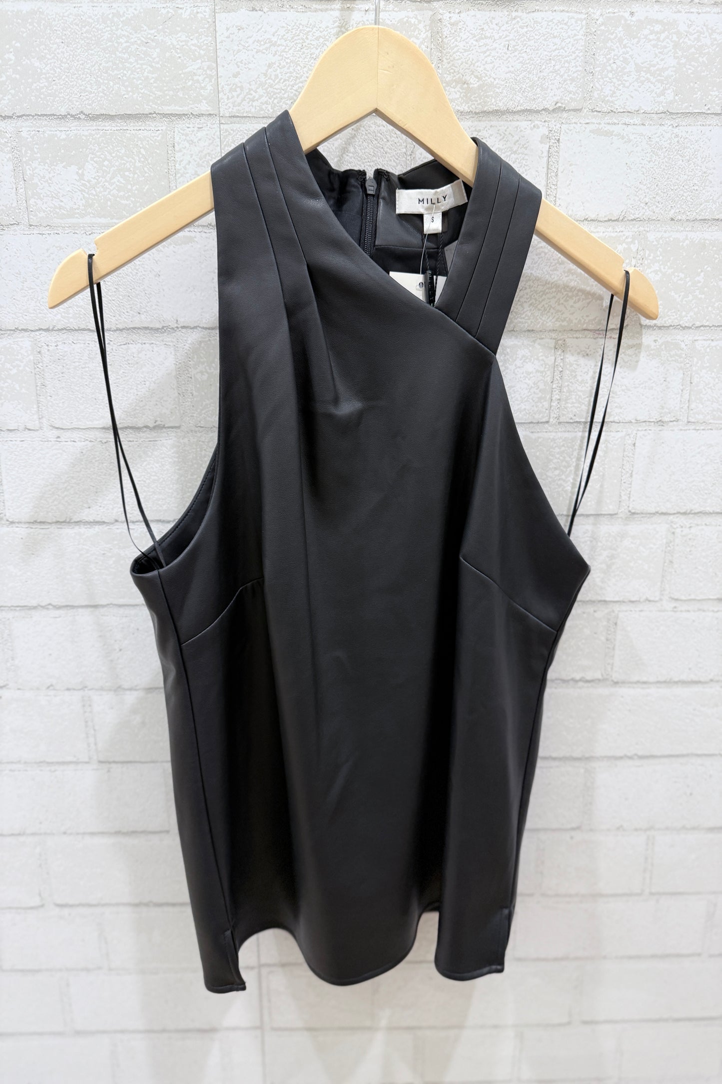 MILLY NWT Vegan Leather Sleeveless Top / S